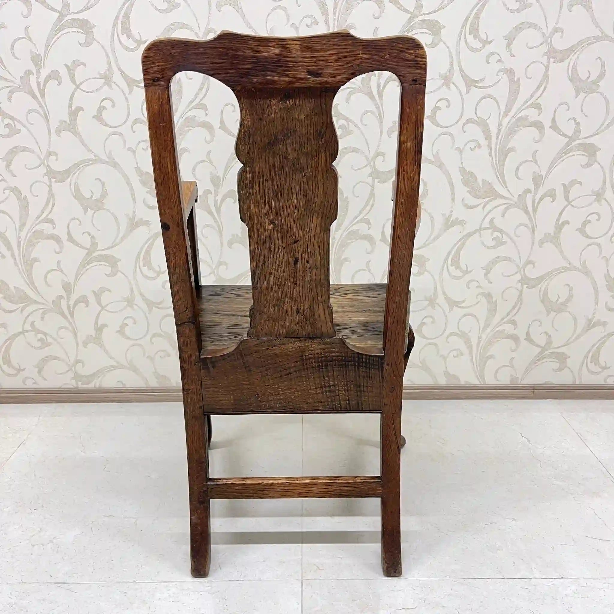 【アンティーク】 アンティーク ホールチェア / クイーンアン様式 / オーク材 / イギリス
