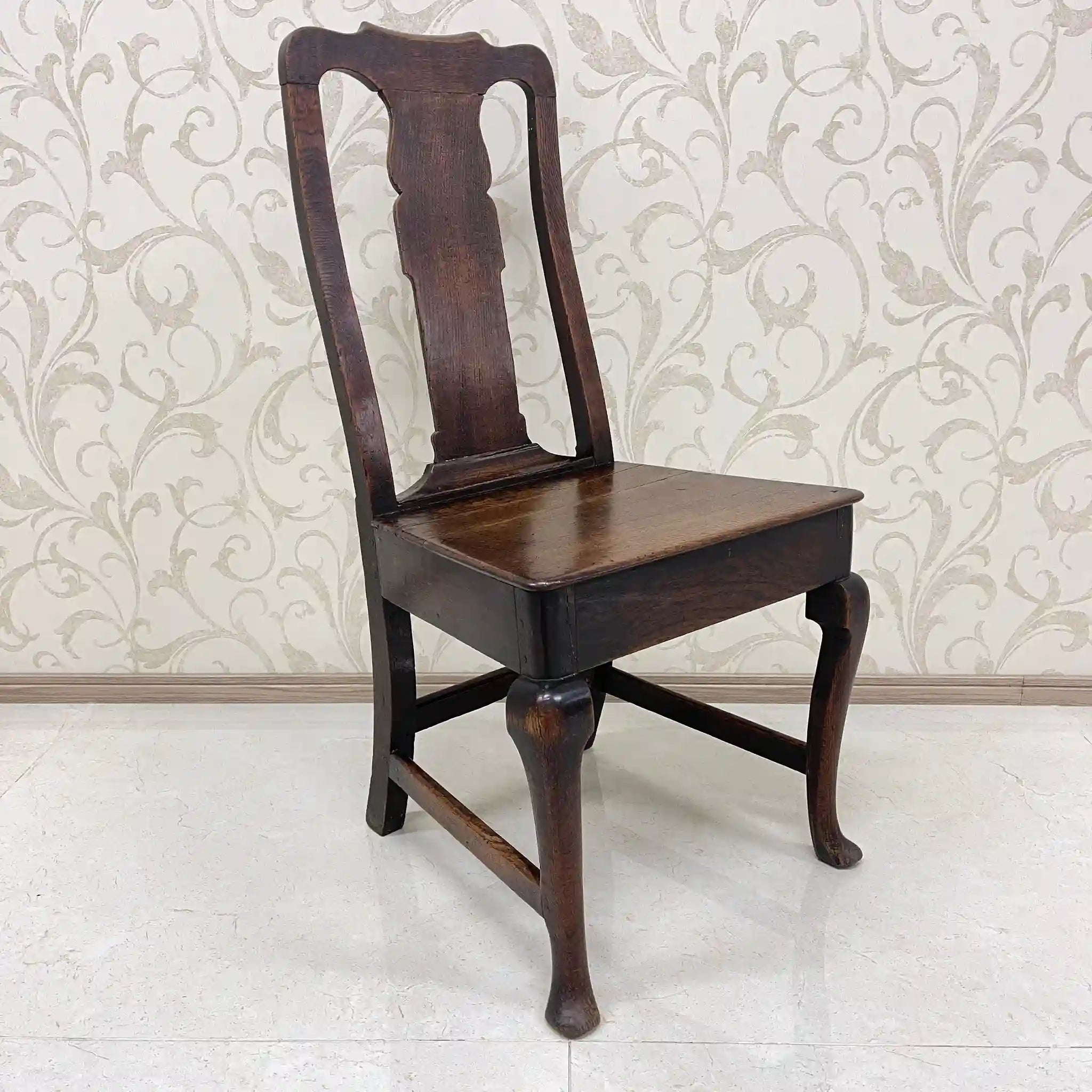 【アンティーク】 アンティーク ホールチェア / クイーンアン様式 / オーク材 / イギリス