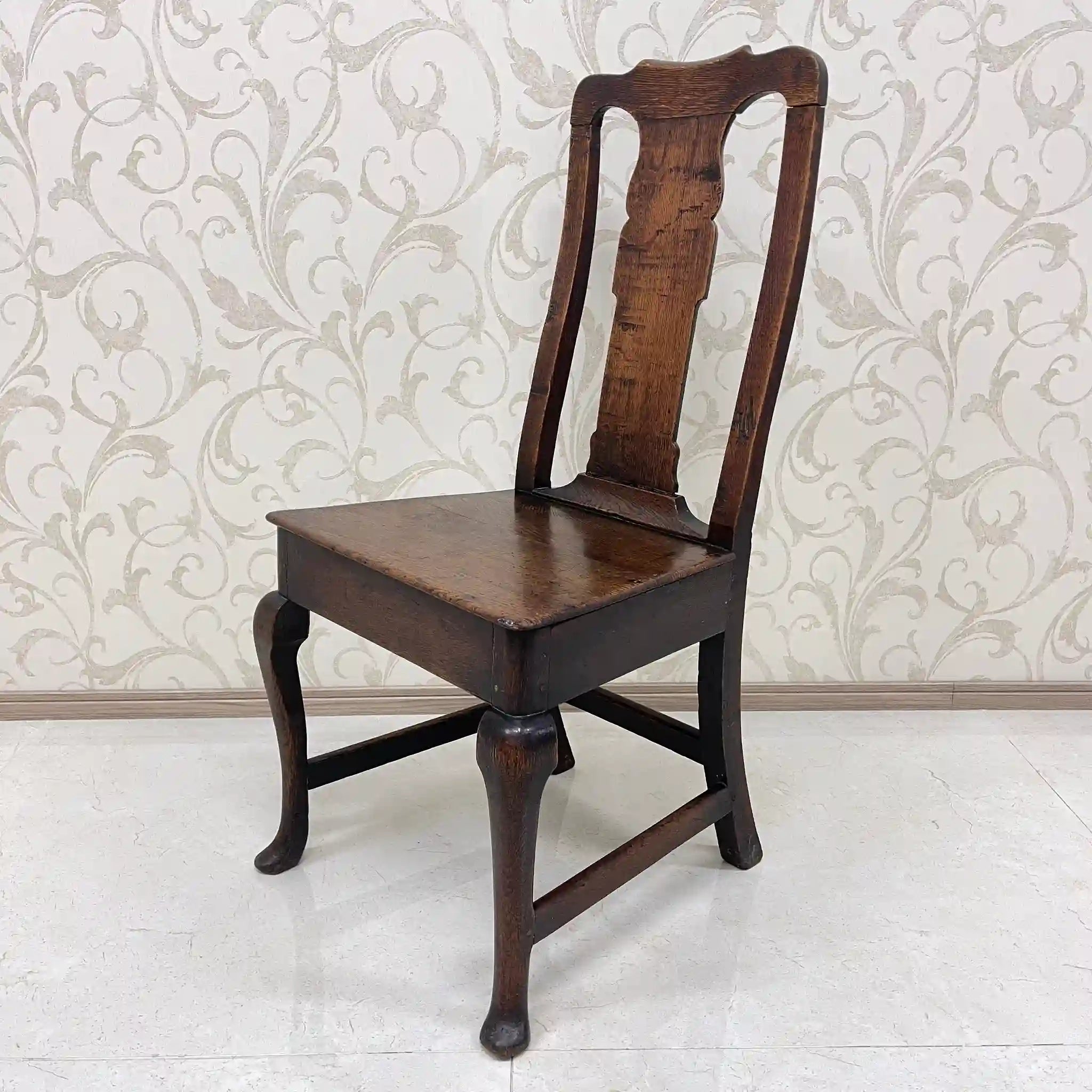 【アンティーク】 アンティーク ホールチェア / クイーンアン様式 / オーク材 / イギリス