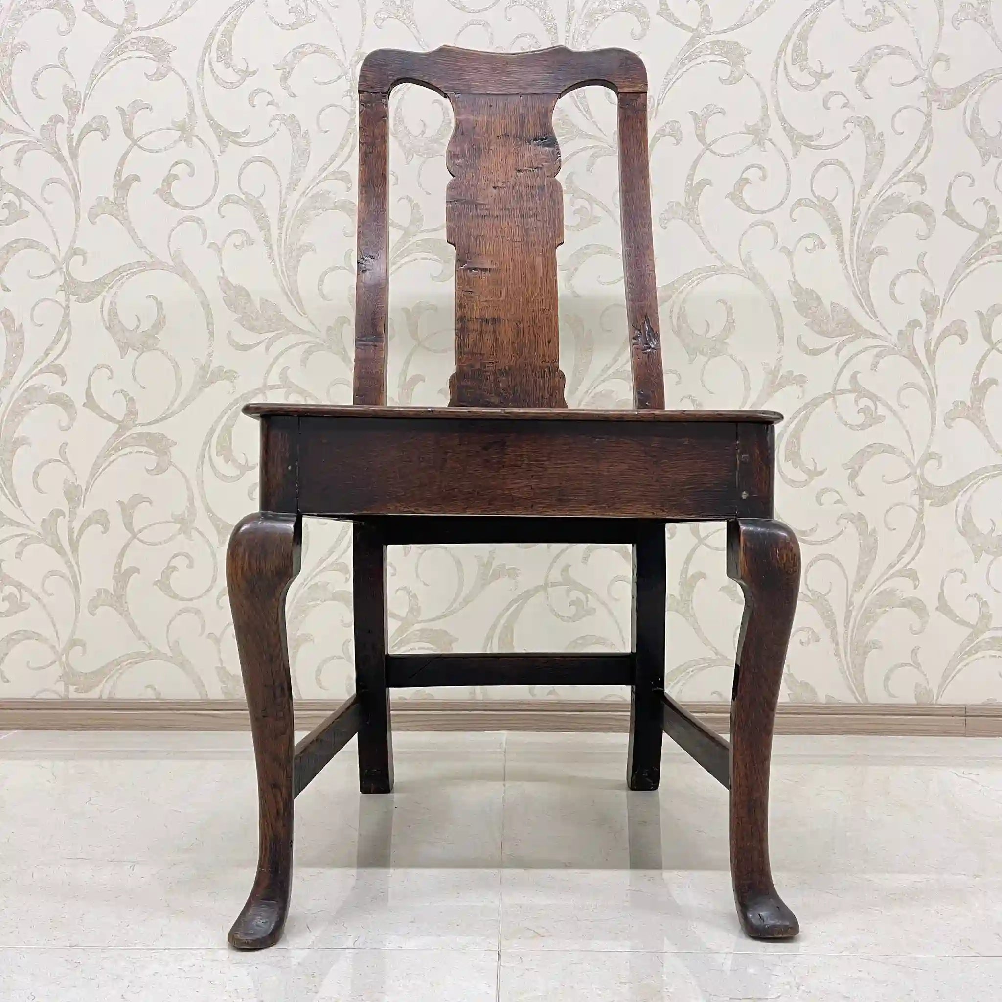 【アンティーク】 アンティーク ホールチェア / クイーンアン様式 / オーク材 / イギリス