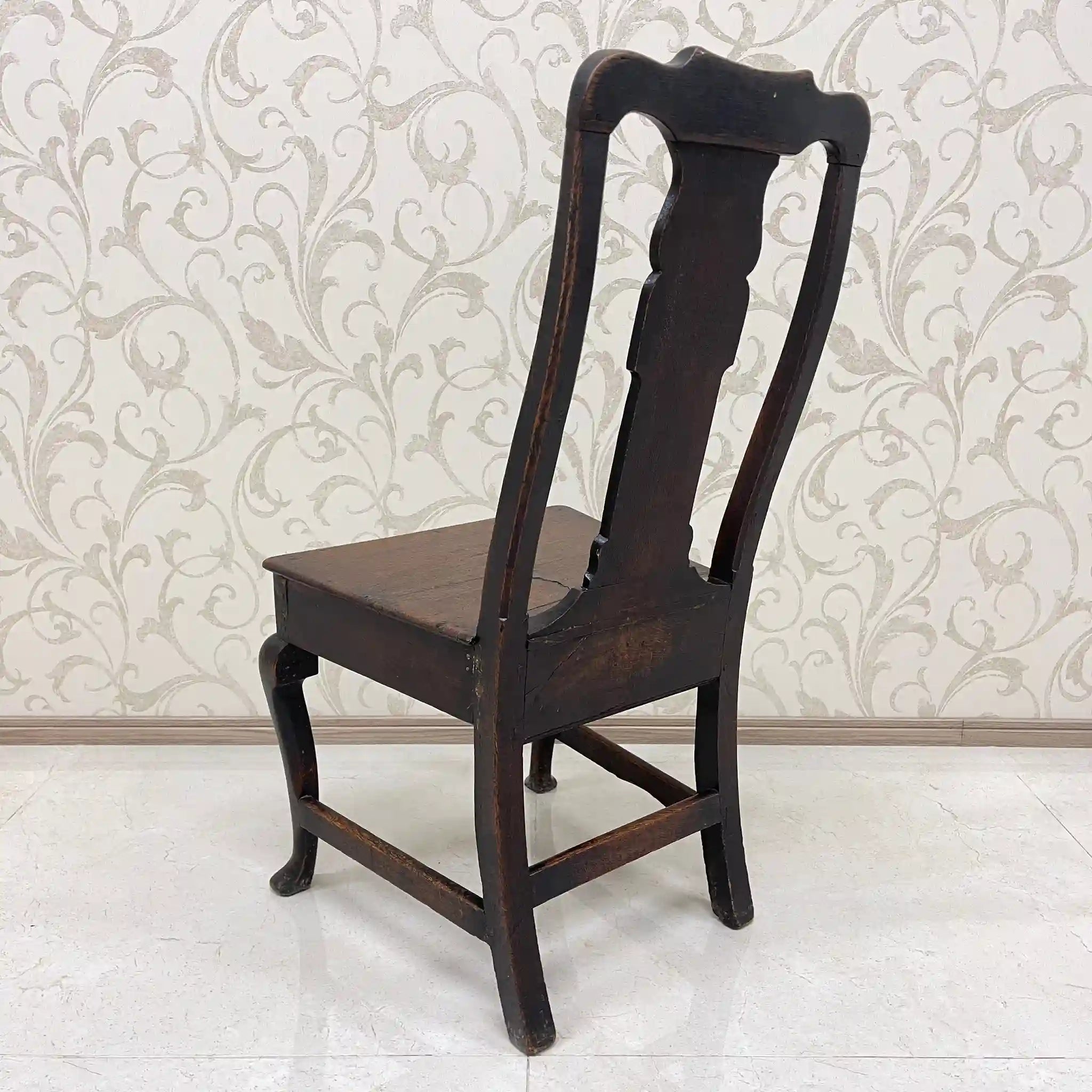 【アンティーク】 アンティーク ホールチェア / クイーンアン様式 / オーク材 / イギリス