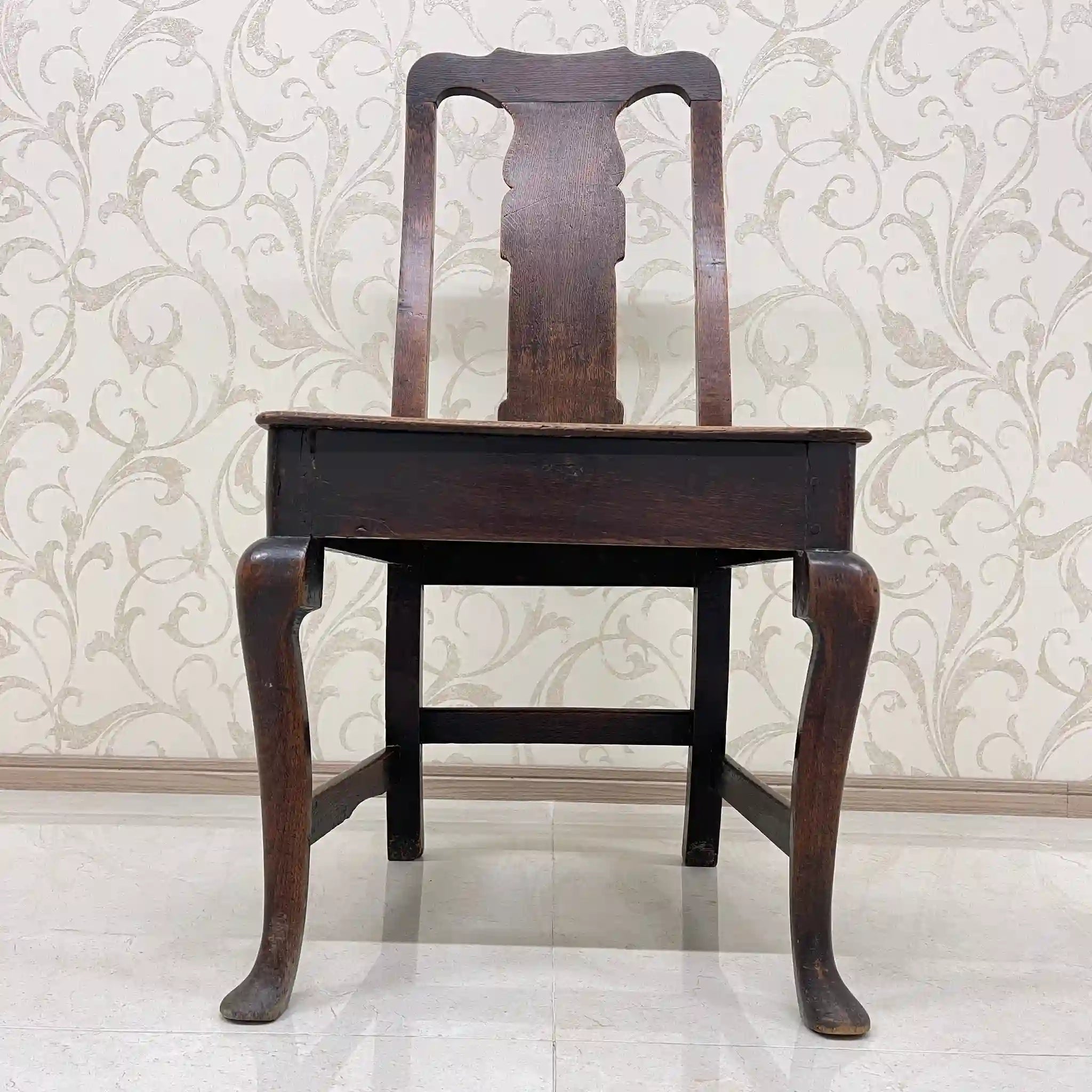 【アンティーク】 アンティーク ホールチェア / クイーンアン様式 / オーク材 / イギリス