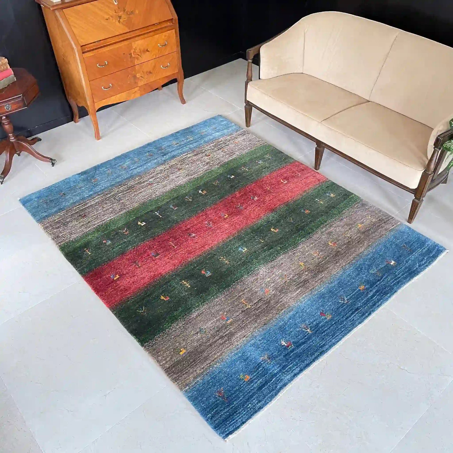 Gabba iranian rug※今だけお値下げ！ Carpet/Rug/Persian Carpet] Gabbeh 202cm x 165cm / Gabbeh / Wool