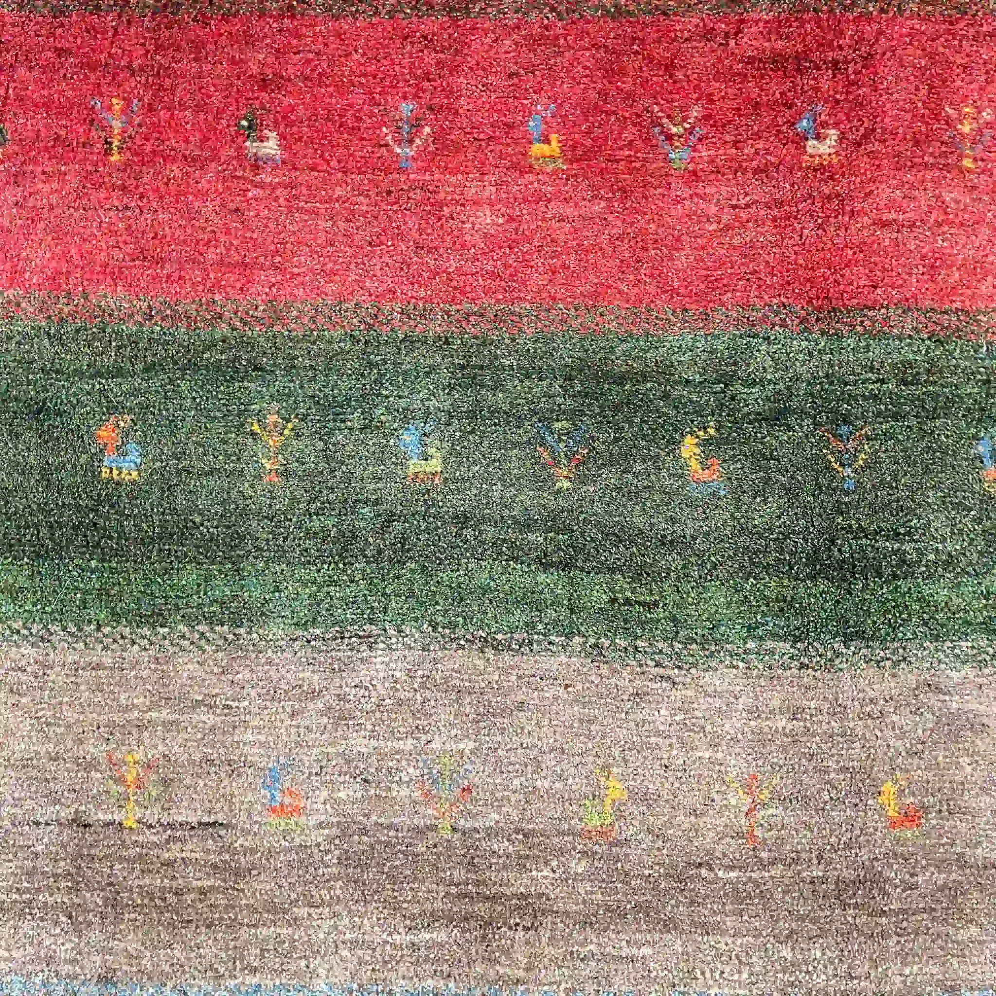 【絨毯/ラグ/ペルシャ絨毯】 ギャッベ 202×165　シラーズ産 / ウールイラン / 手織り / 草木染め