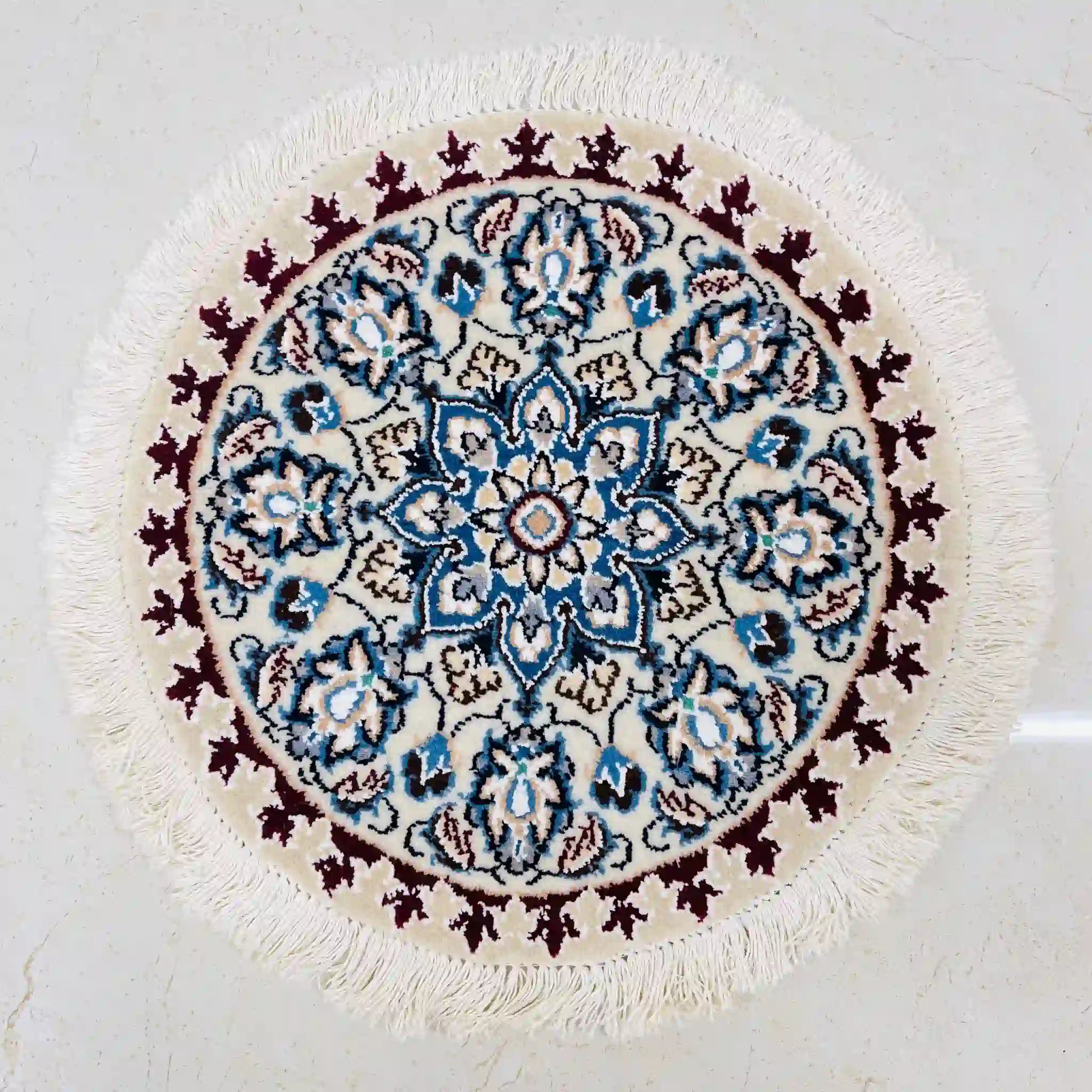 【絨毯/ラグ/ペルシャ絨毯】 ギャッベ 45×45　ナイン産 / ウールイラン / 手織り / 草木染め
