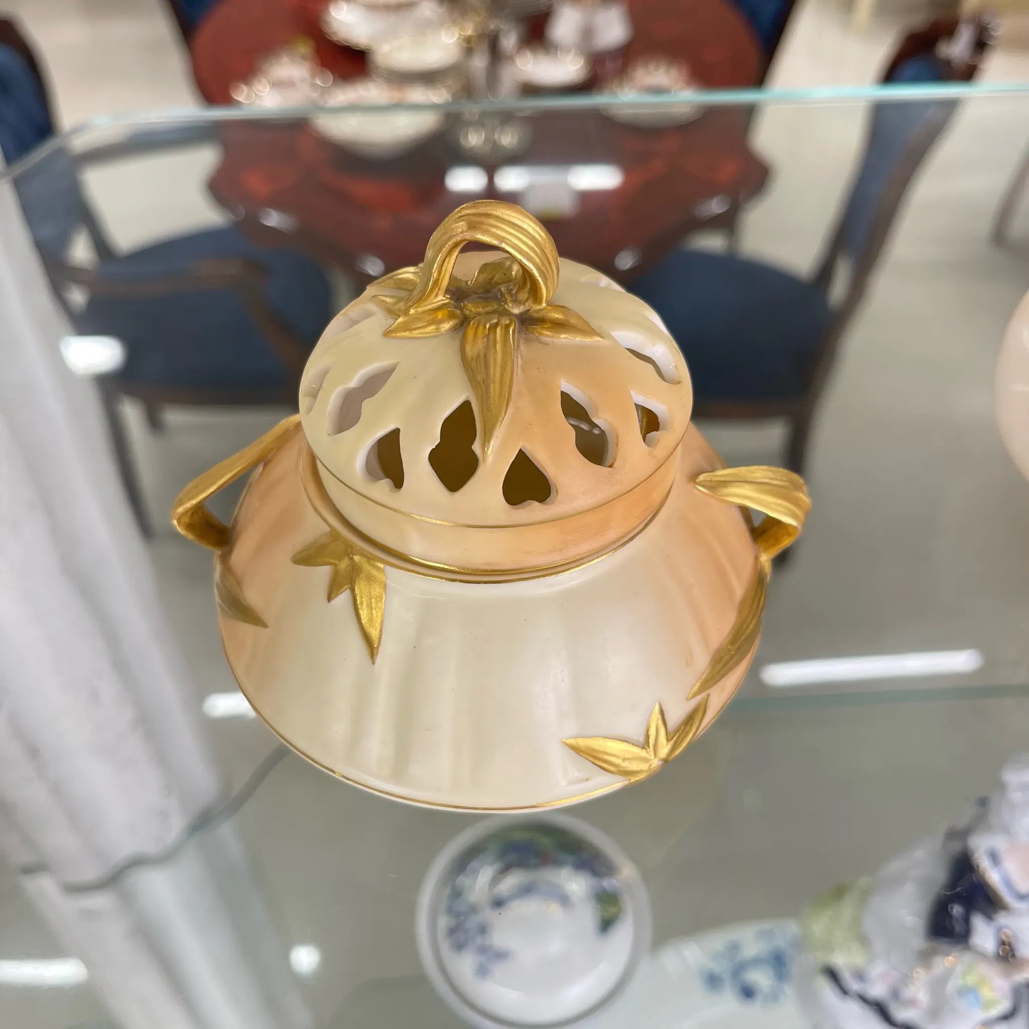 【アンティーク】ポプリケース Royal Worcester（ロイヤルウースター） / 英国王室御用達 / 19世紀  / イギリス / ハンドペイント /