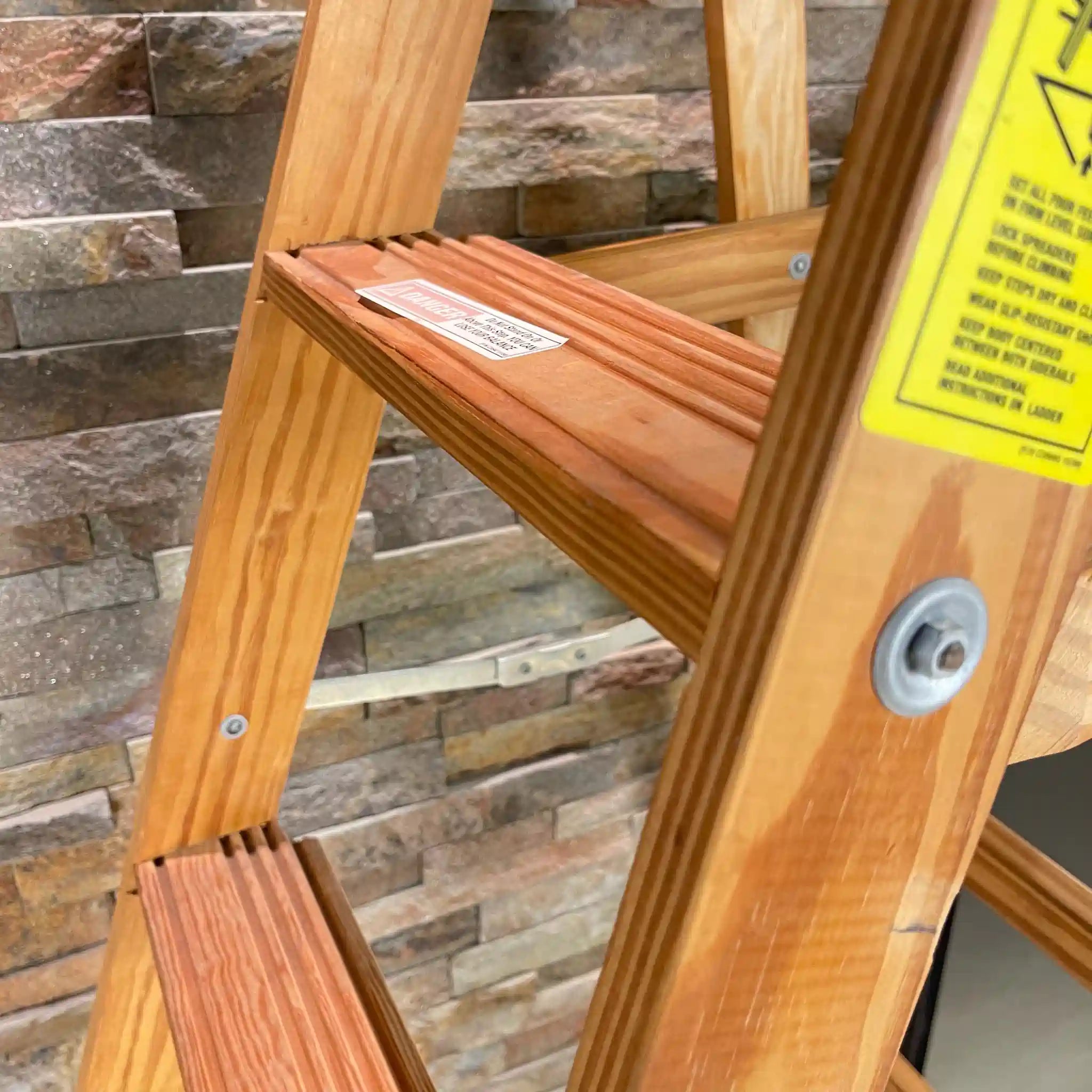 Vintage Michigan Ladder, 6 Steps, Babcock, BW336, Yellow Pine, USA