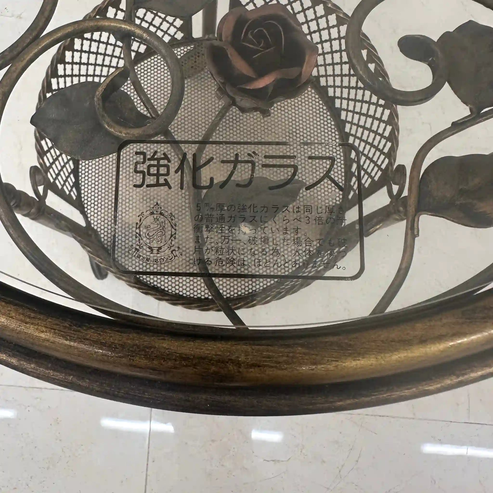【リユース】ガラストップワゴンテーブル