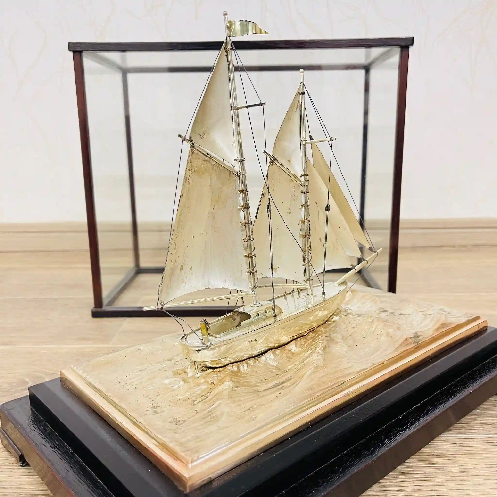 [Vintage] Sailing ship object made of sterling silver / 1970-80s (estimated) / Silver / Japan