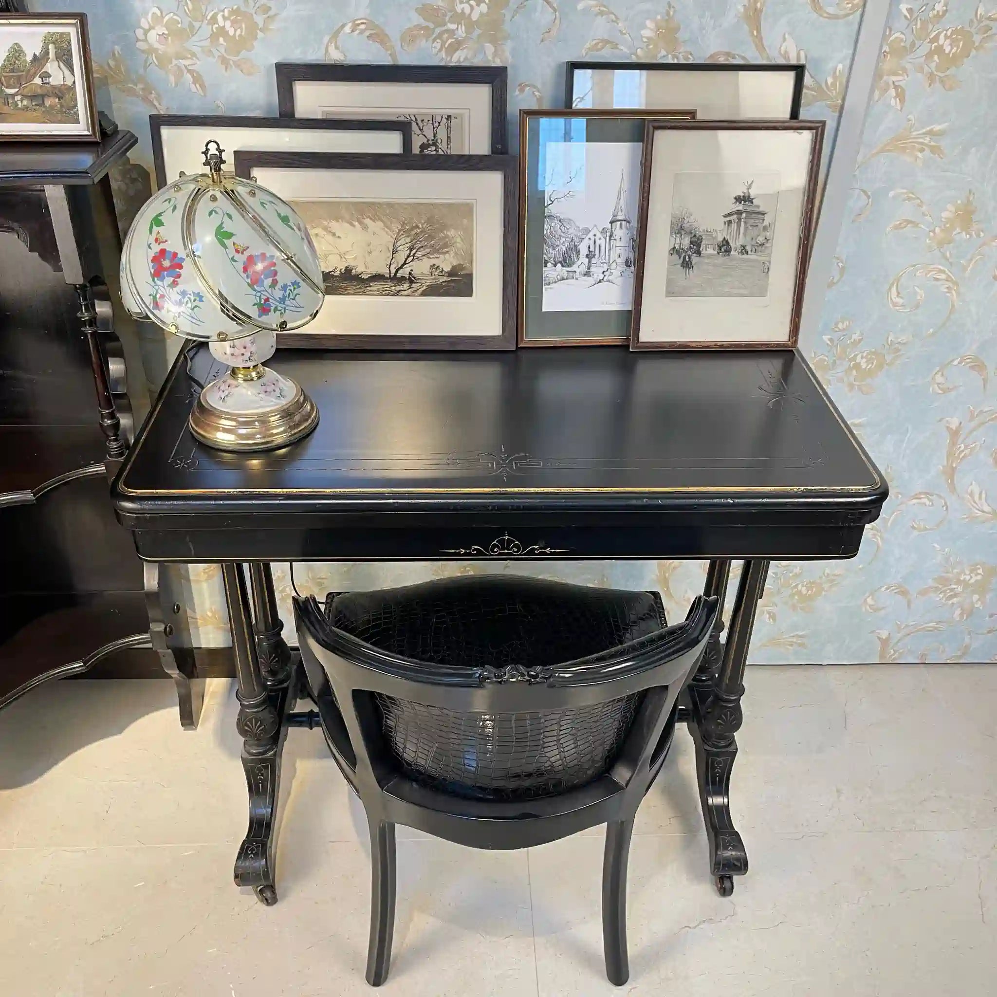 Antique Folding Card Table, Directly Imported from the UK 