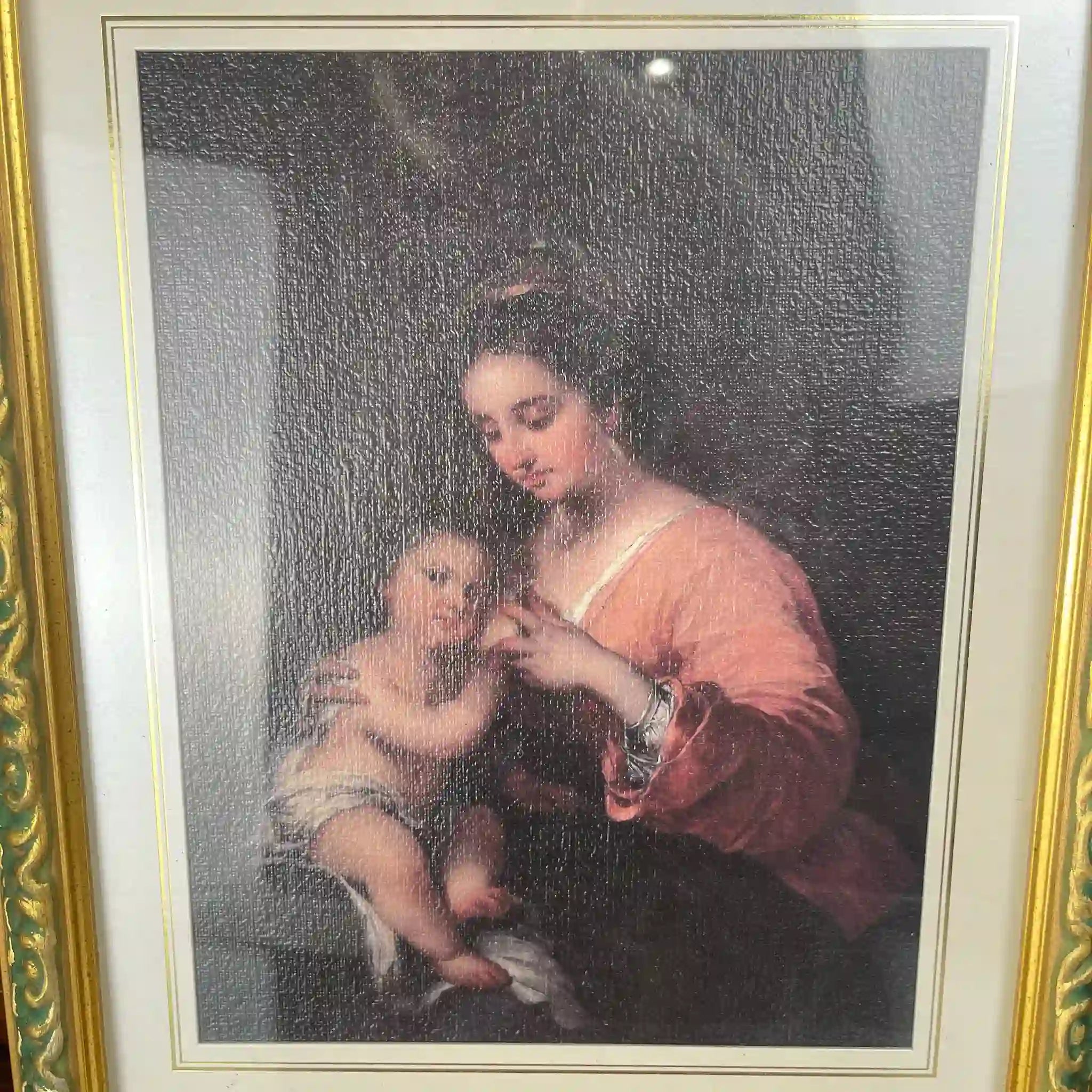 【アート/装飾品】人物画 母と子供