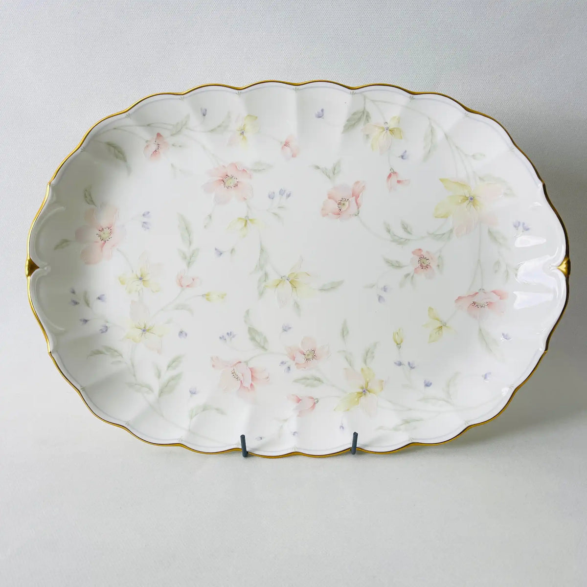 Reused] Large Platter / NARUMI / Pastel Garden / Japan / Bone