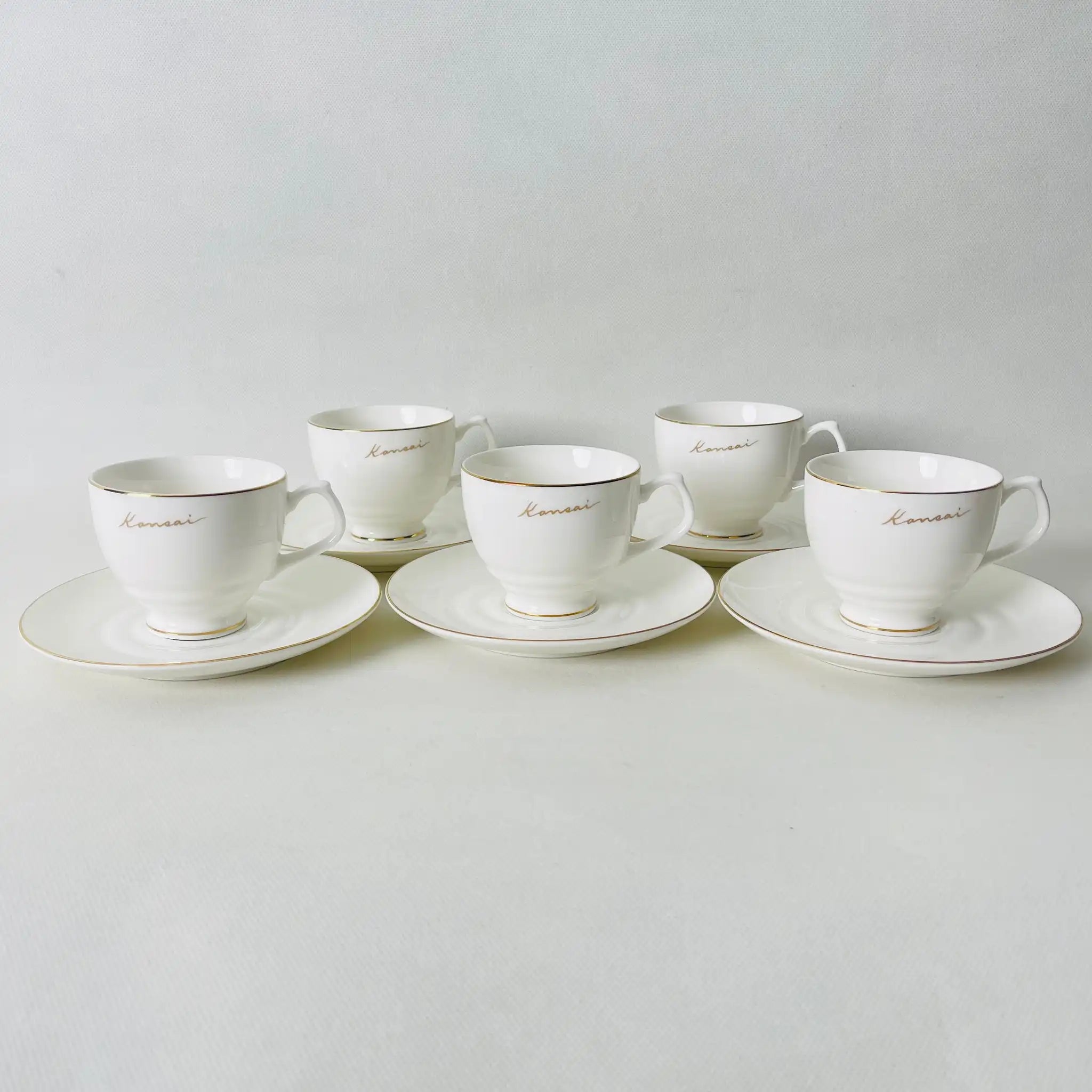 【リユース】コーヒーカップ　5個セット Kansai　山本寛斎 /   Fine China / 未使用 箱付き