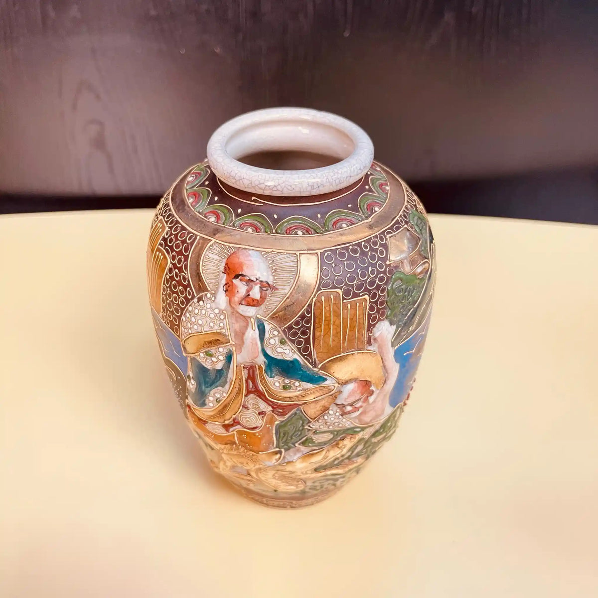 新品未使用 備前焼 花入れ 花瓶 骨董品 アンティーク 焼物 和室 日本 陶芸 花瓶(フラワーベース) / 薩摩焼 / 陶器 / 日本 / イギリス直輸入,金襴