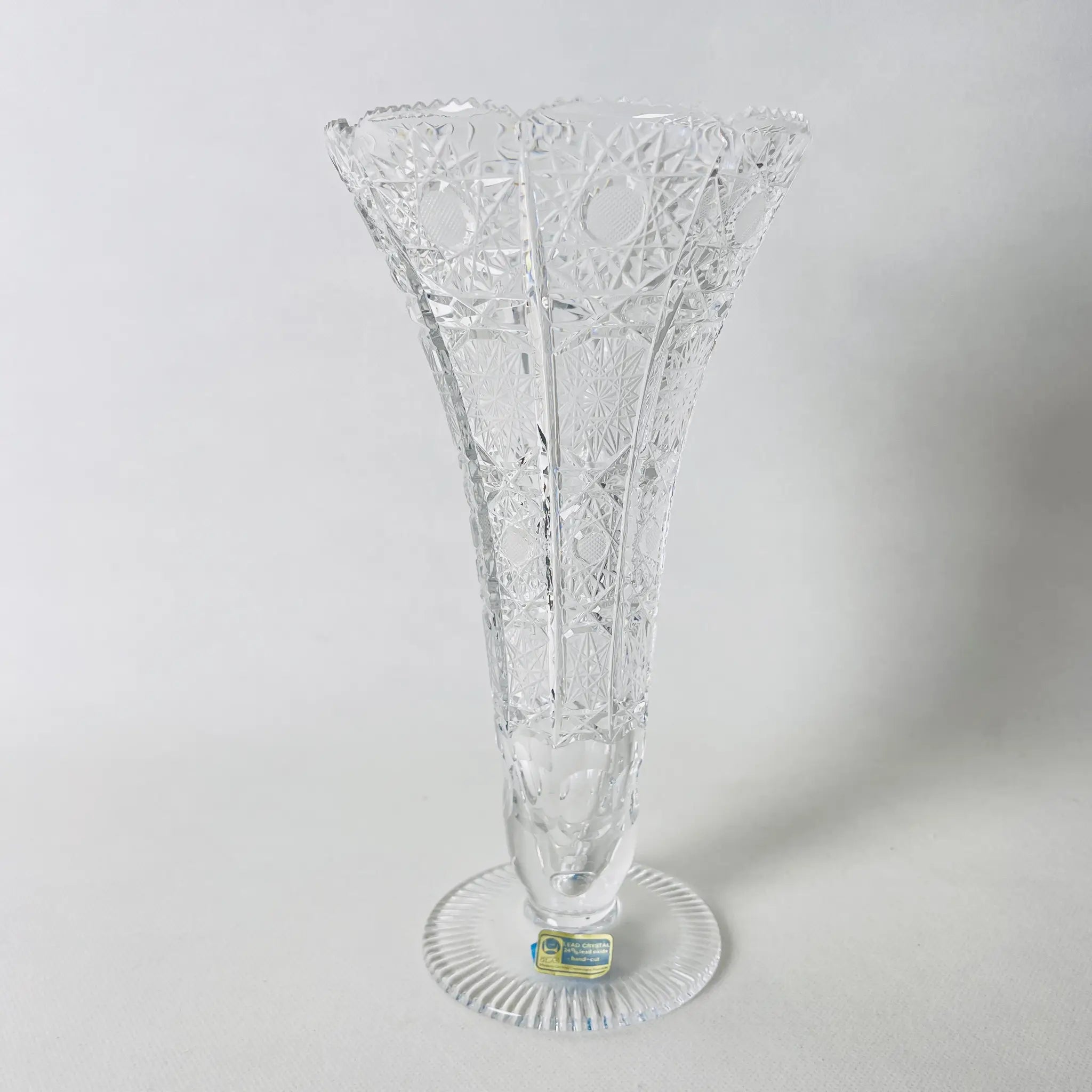 ◇旧東ドイツ◇Lausitzer Glas 花瓶 ブルー 24%鉛クリスタル ◇旧
