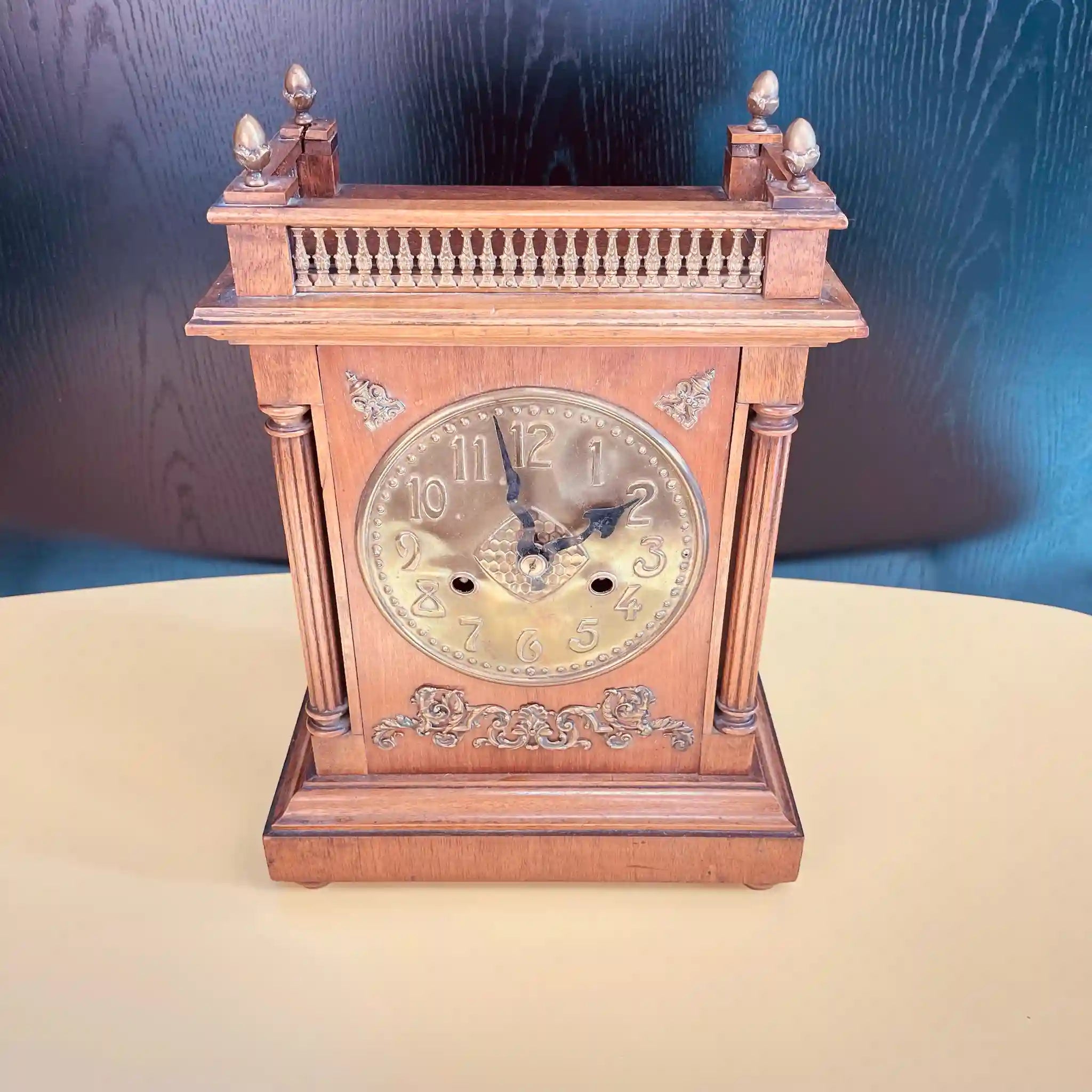 【アンティーク】 置き時計 / ハンブルク・アメリカン・クロック / アール・ヌーヴォー様式 / オーク材