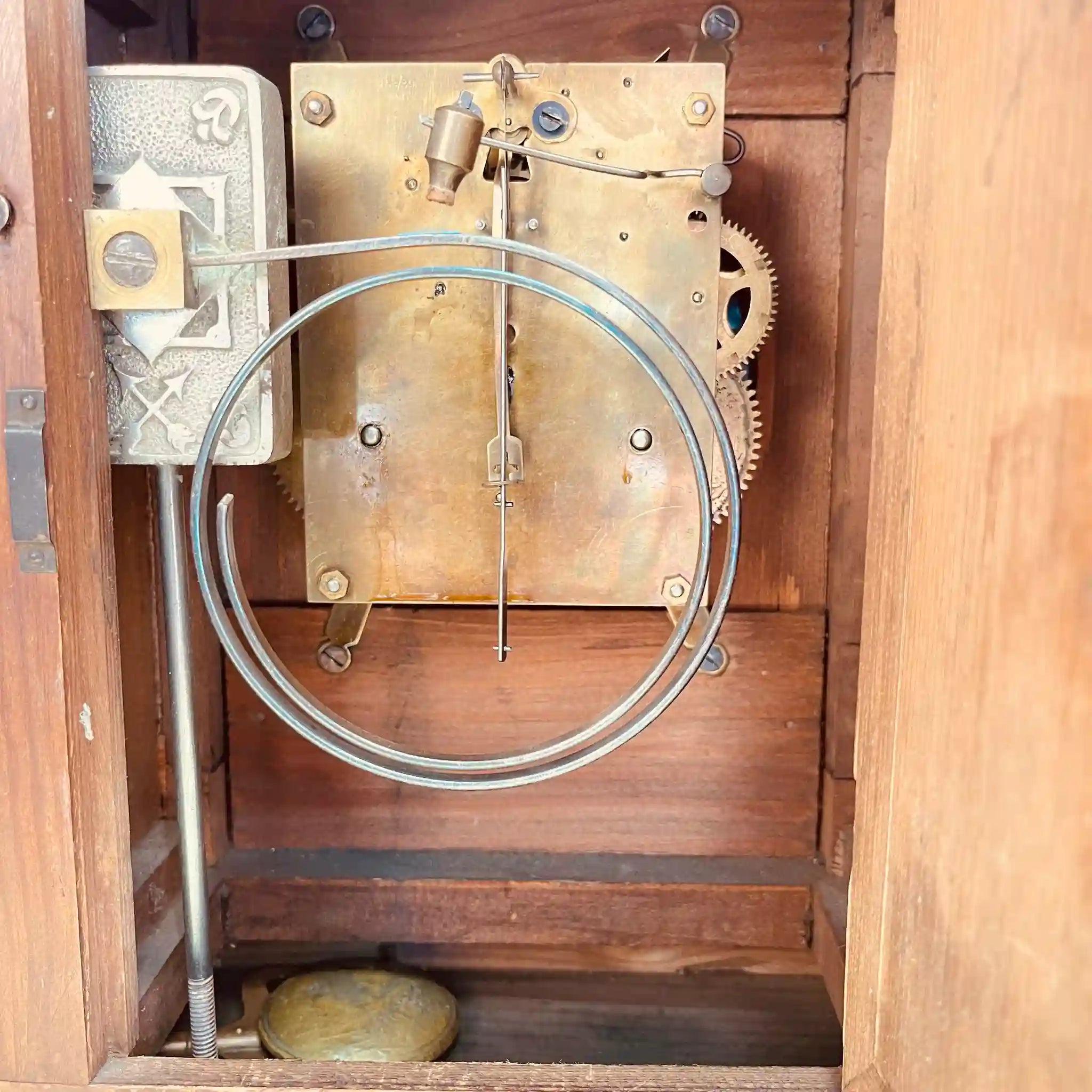 【アンティーク】 置き時計 / ハンブルク・アメリカン・クロック / アール・ヌーヴォー様式 / オーク材