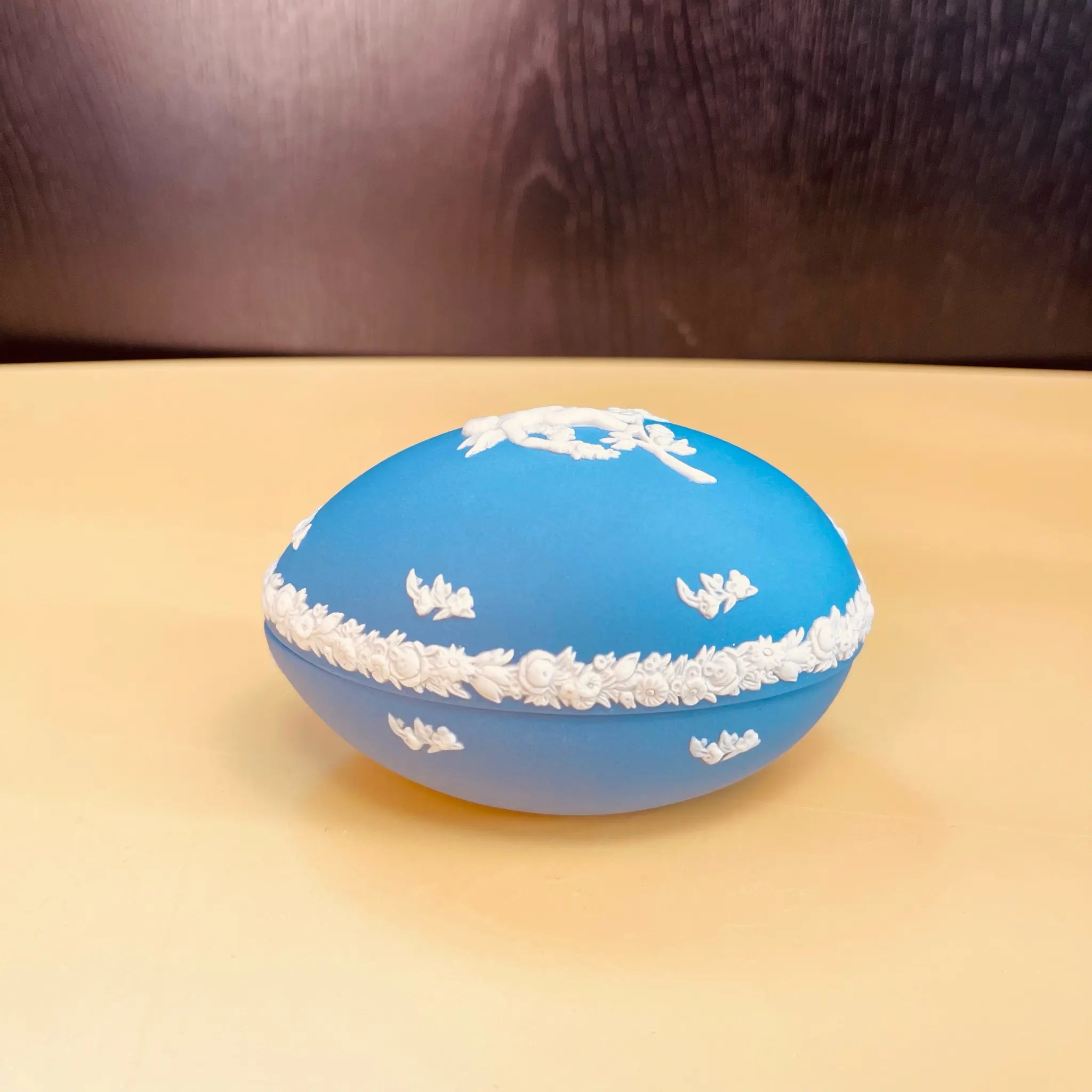 【アンティーク】蓋付き小物入れ WEDGEWOOD(ウェッジウッド) / ジャスパーウェア /  ストーンウェア / イギリス