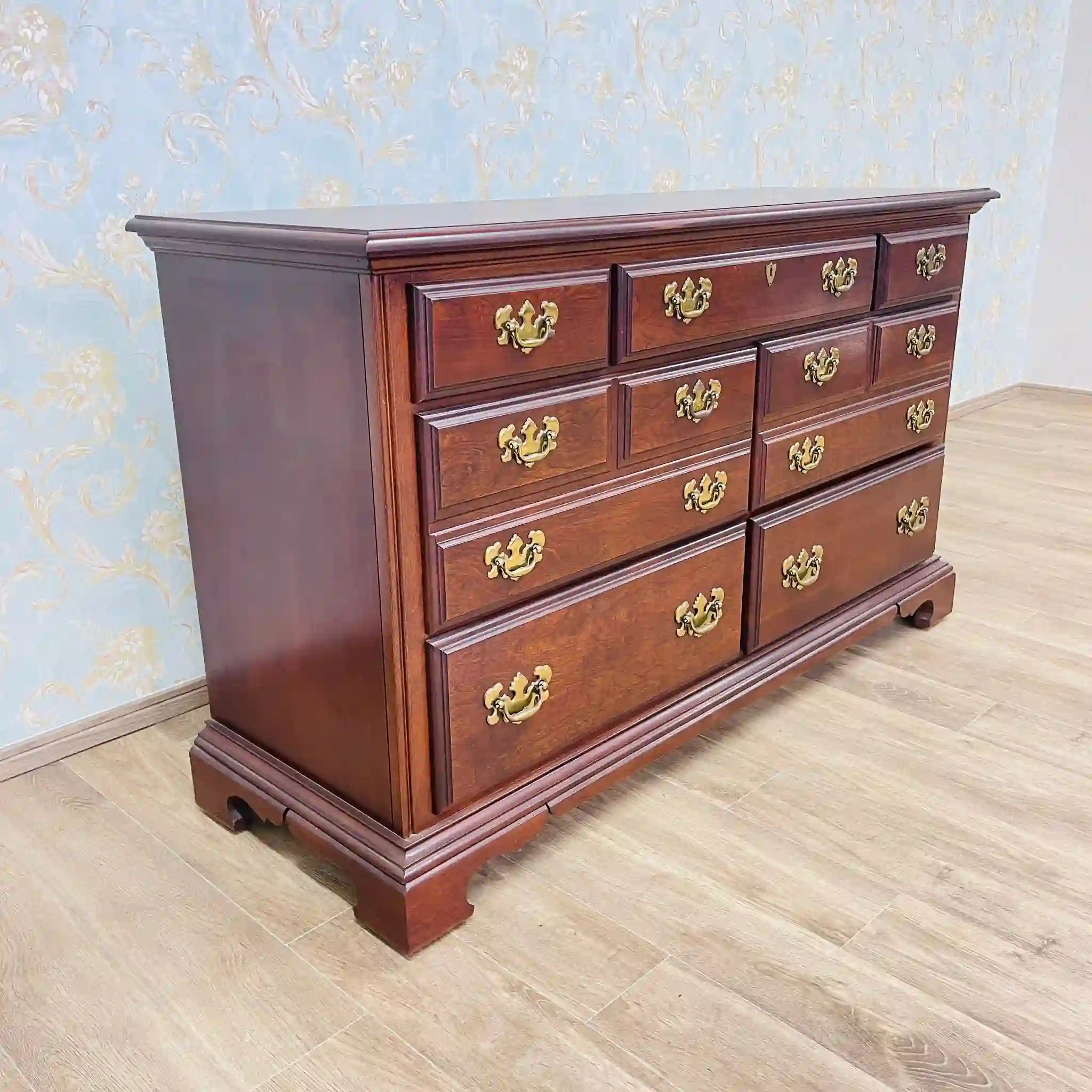 Vintage Sideboard / American Drew / Cherry Wood (Presumably from the USA) / Refinished Top