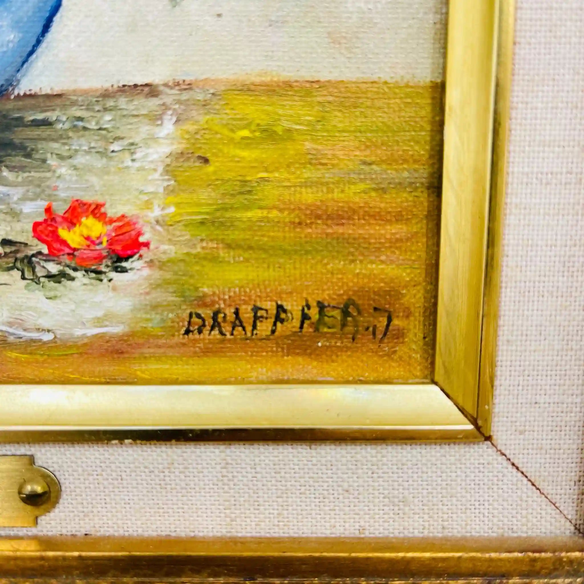 【アンティーク】 油絵 / J DRAPPIER /  「Bouquet pour Manuella」 / 19世紀後半