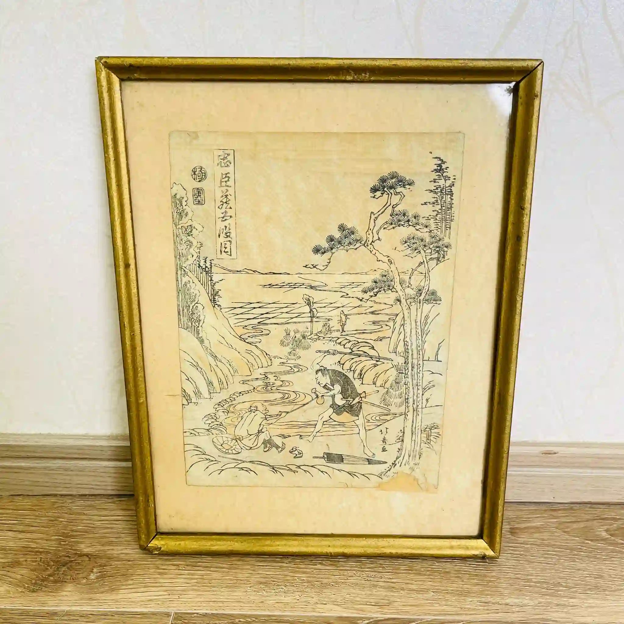 【アンティーク】 浮世絵「忠臣義去慢園」正義の人高 / 葛飾北斎レプリカ / 1700年代 / 錦絵 フランス直輸入