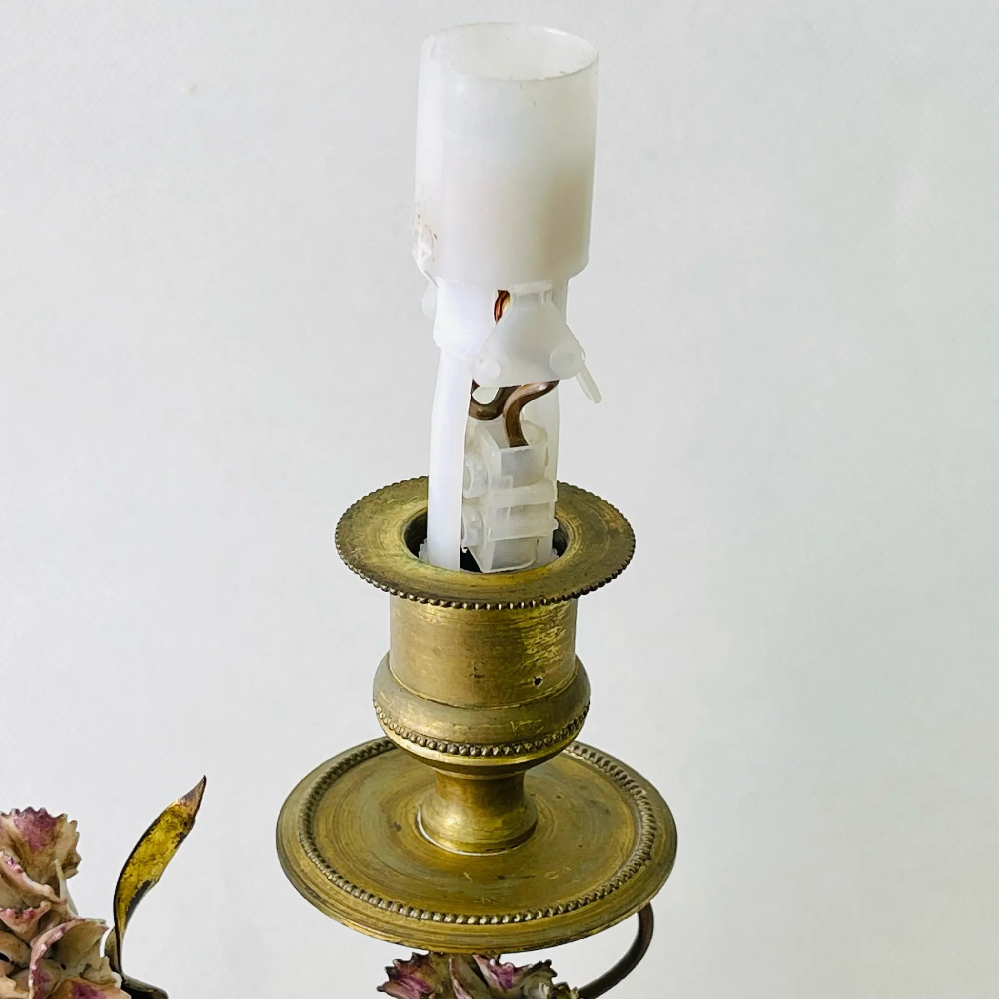 【アンティーク】 燭台 / ロココ調 / 1870年代～1920年代頃 / 真鍮 / フランス直輸入