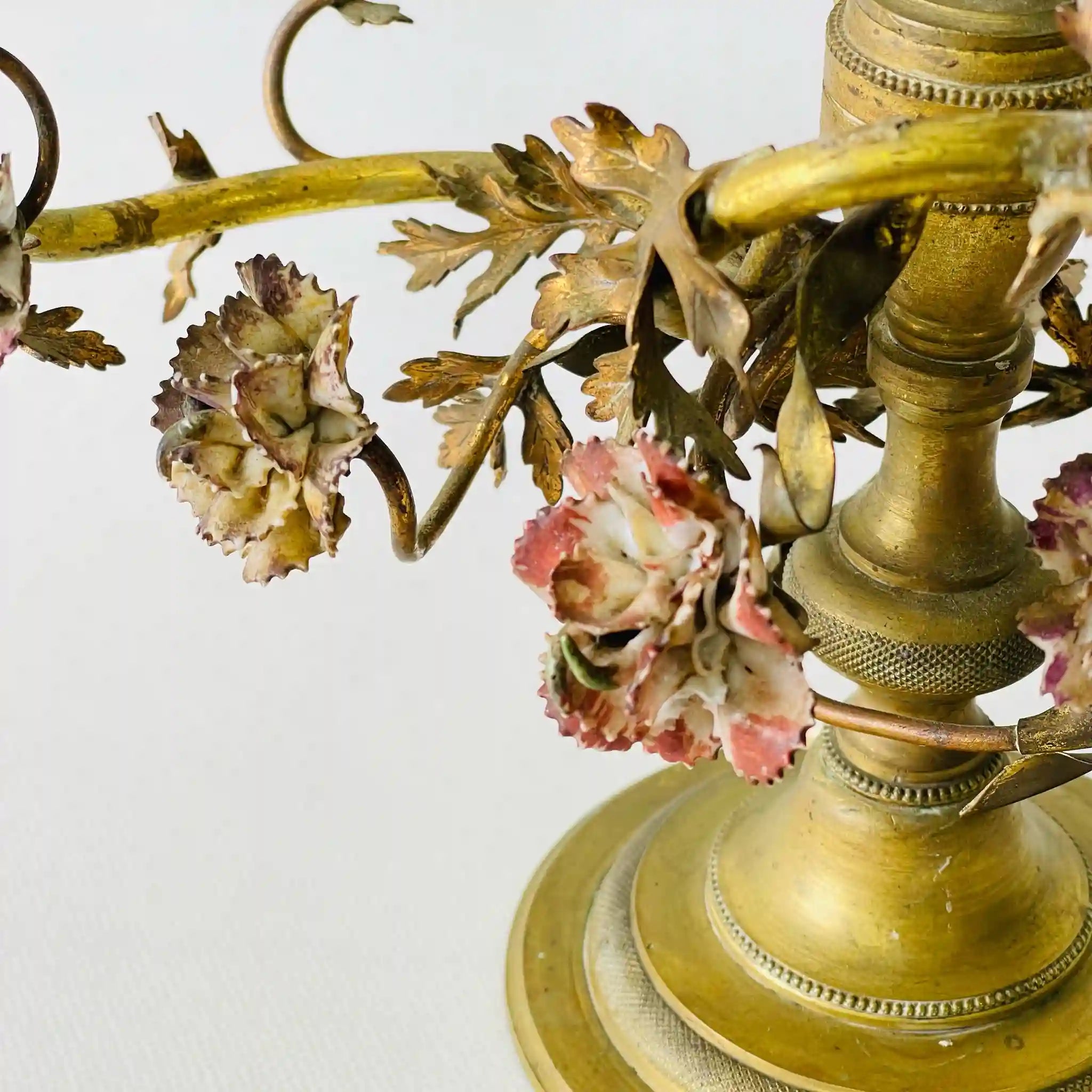 【アンティーク】 燭台 / ロココ調 / 1870年代～1920年代頃 / 真鍮 / フランス直輸入