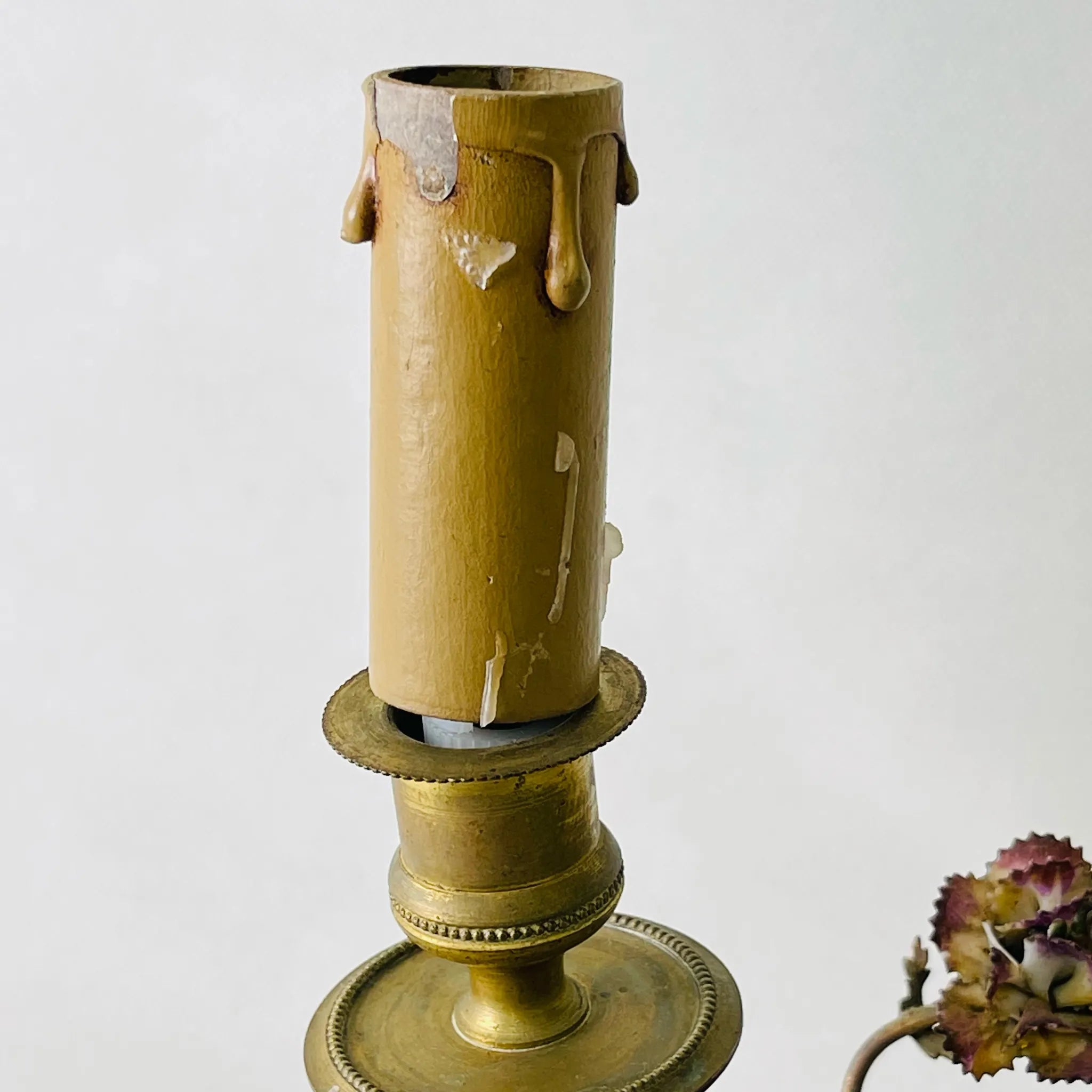 【アンティーク】 燭台 / ロココ調 / 1870年代～1920年代頃 / 真鍮 / フランス直輸入