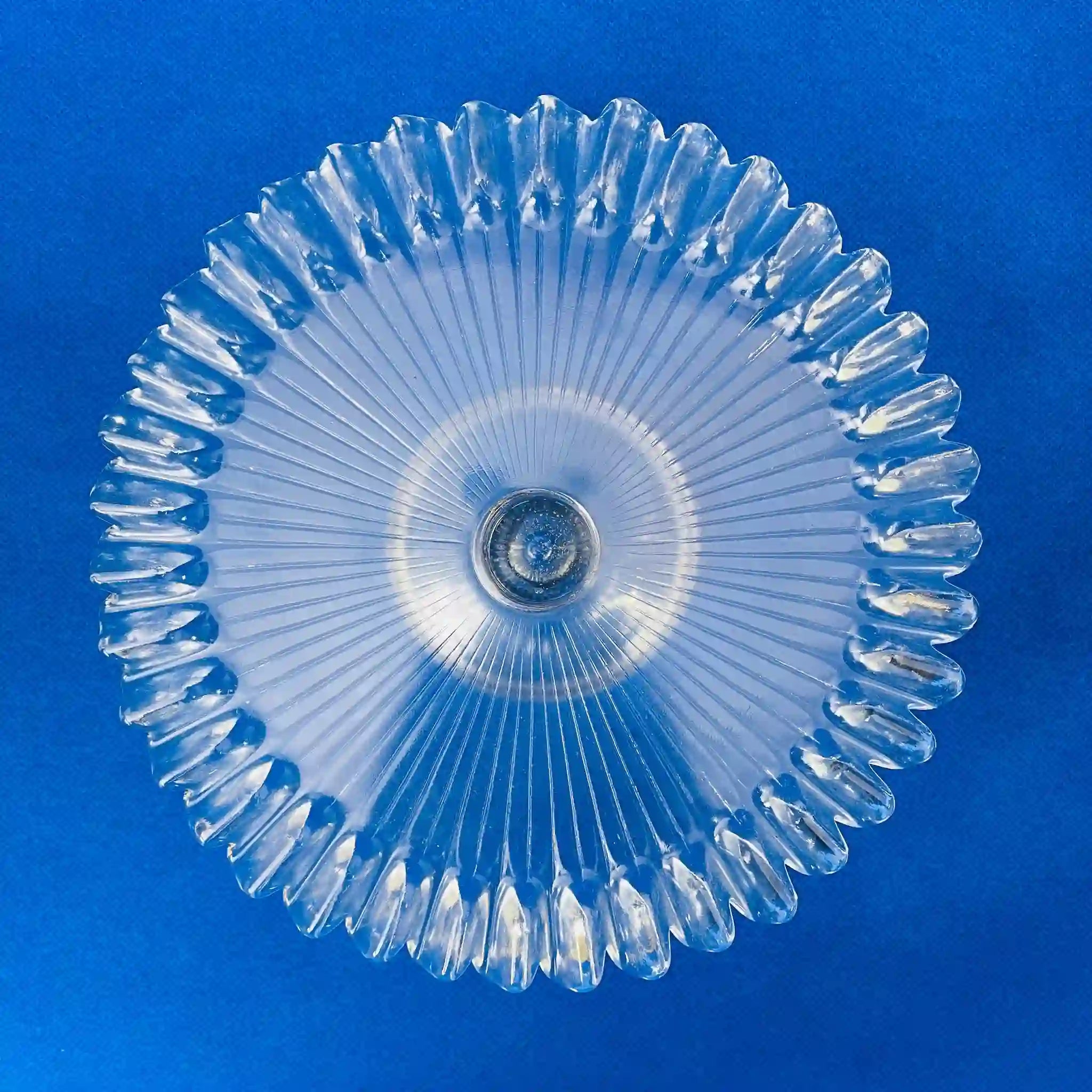 【リユース】 フリルケーキスタンド / ソーダガラス / プリーツデザイン