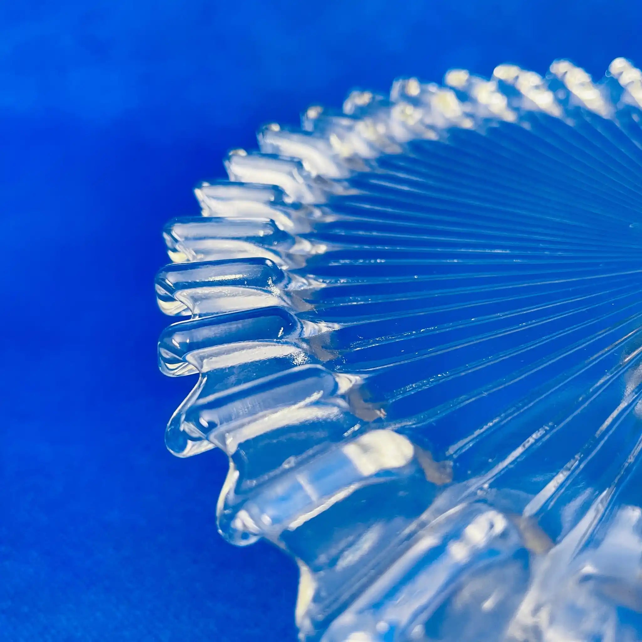 【リユース】 フリルケーキスタンド / ソーダガラス / プリーツデザイン