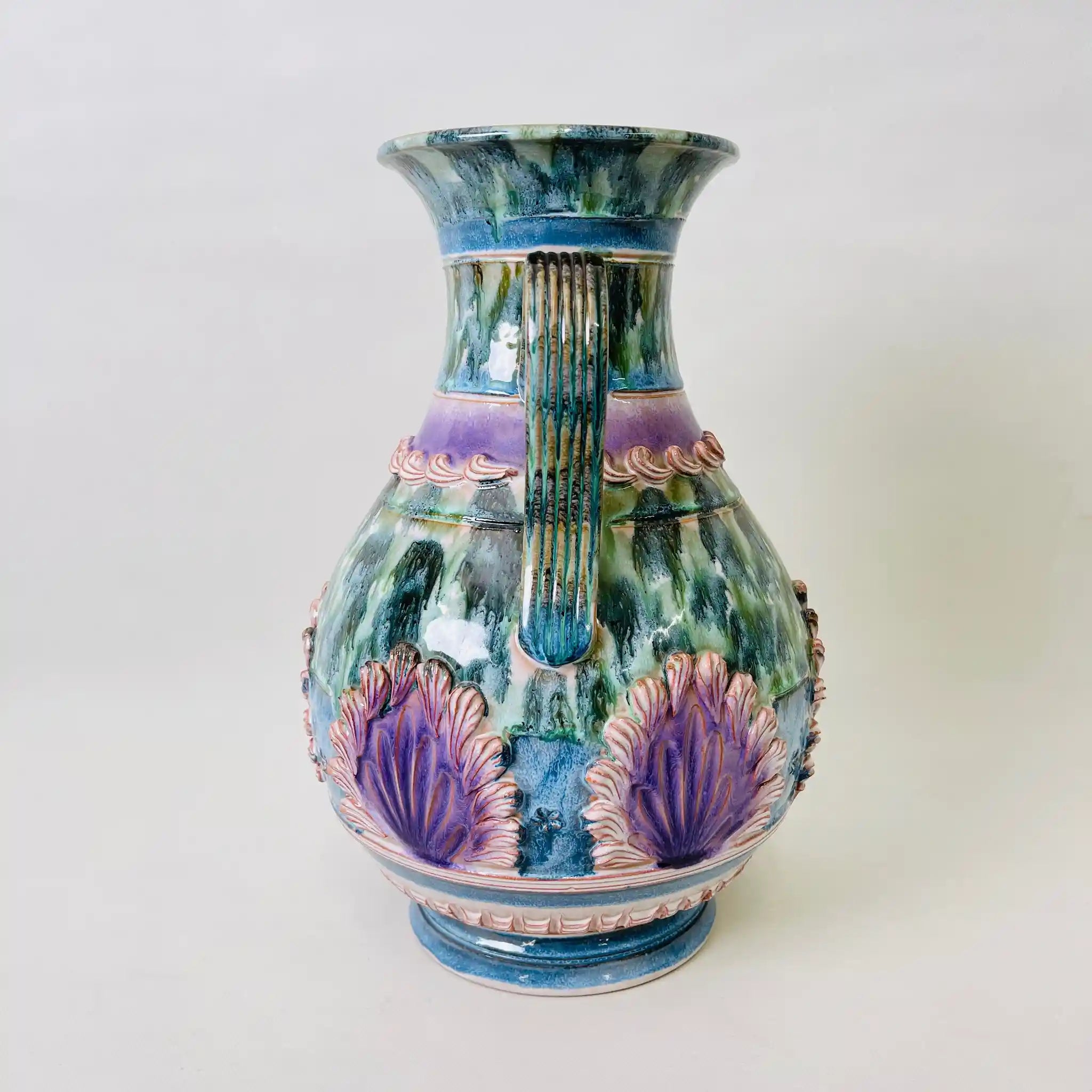 【リユース】 フラワーベース(花瓶) / マヨルカ焼 / 1960年～70年代 / 陶器 / イタリア