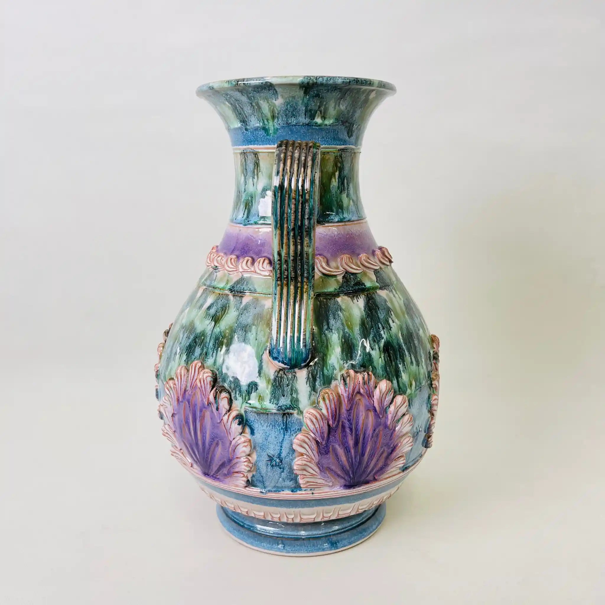 【リユース】 フラワーベース(花瓶) / マヨルカ焼 / 1960年～70年代 / 陶器 / イタリア