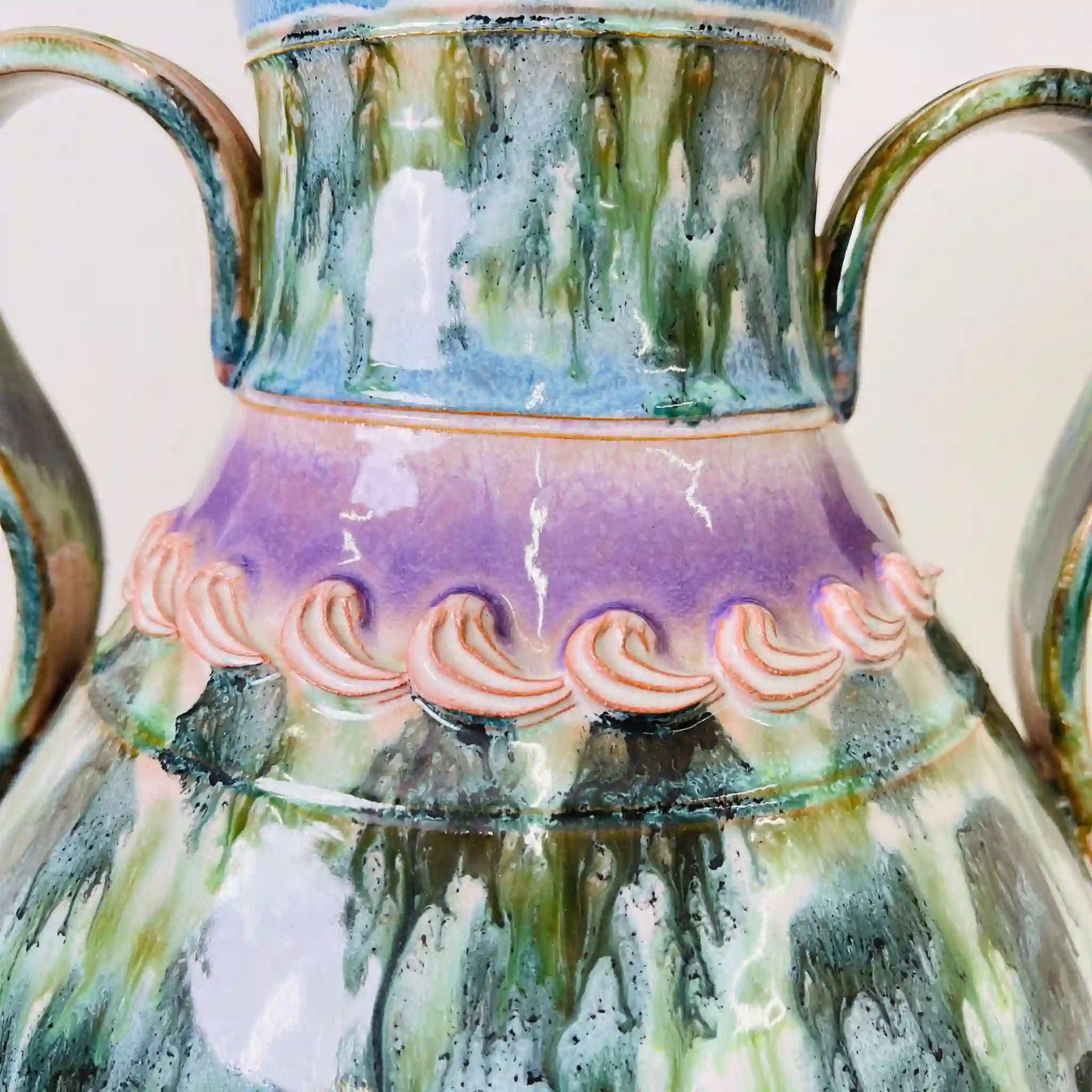 【リユース】 フラワーベース(花瓶) / マヨルカ焼 / 1960年～70年代 / 陶器 / イタリア