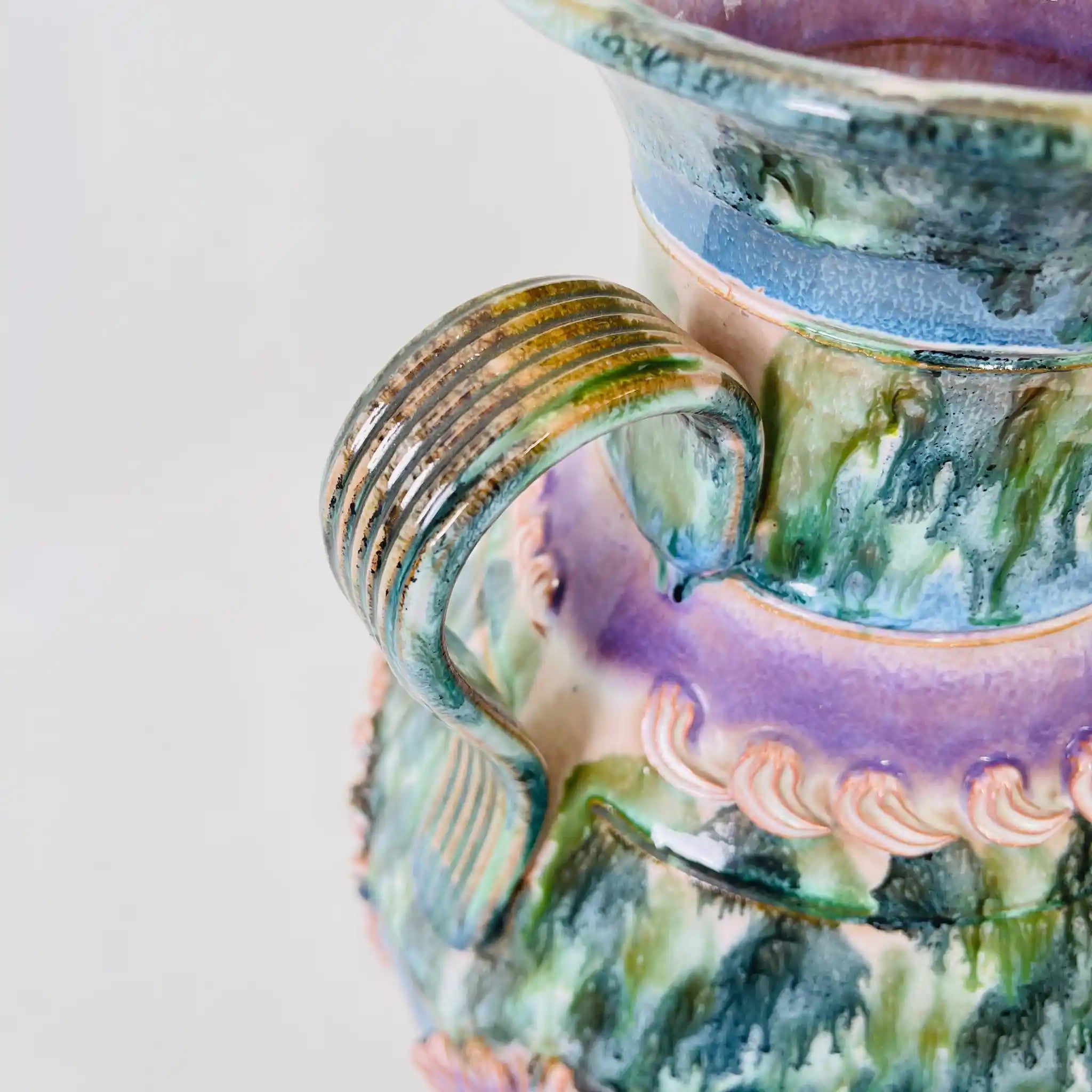 【リユース】 フラワーベース(花瓶) / マヨルカ焼 / 1960年～70年代 / 陶器 / イタリア