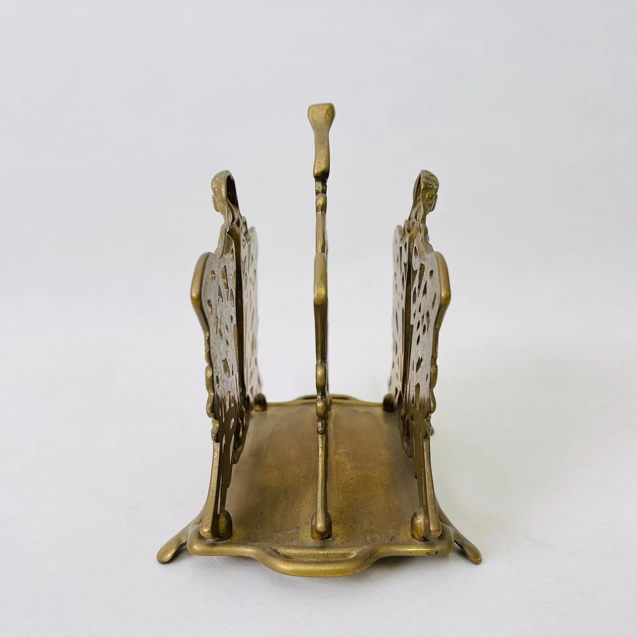 Vintage Napkin Stand / Brass / Italian / Art Nouveau Style