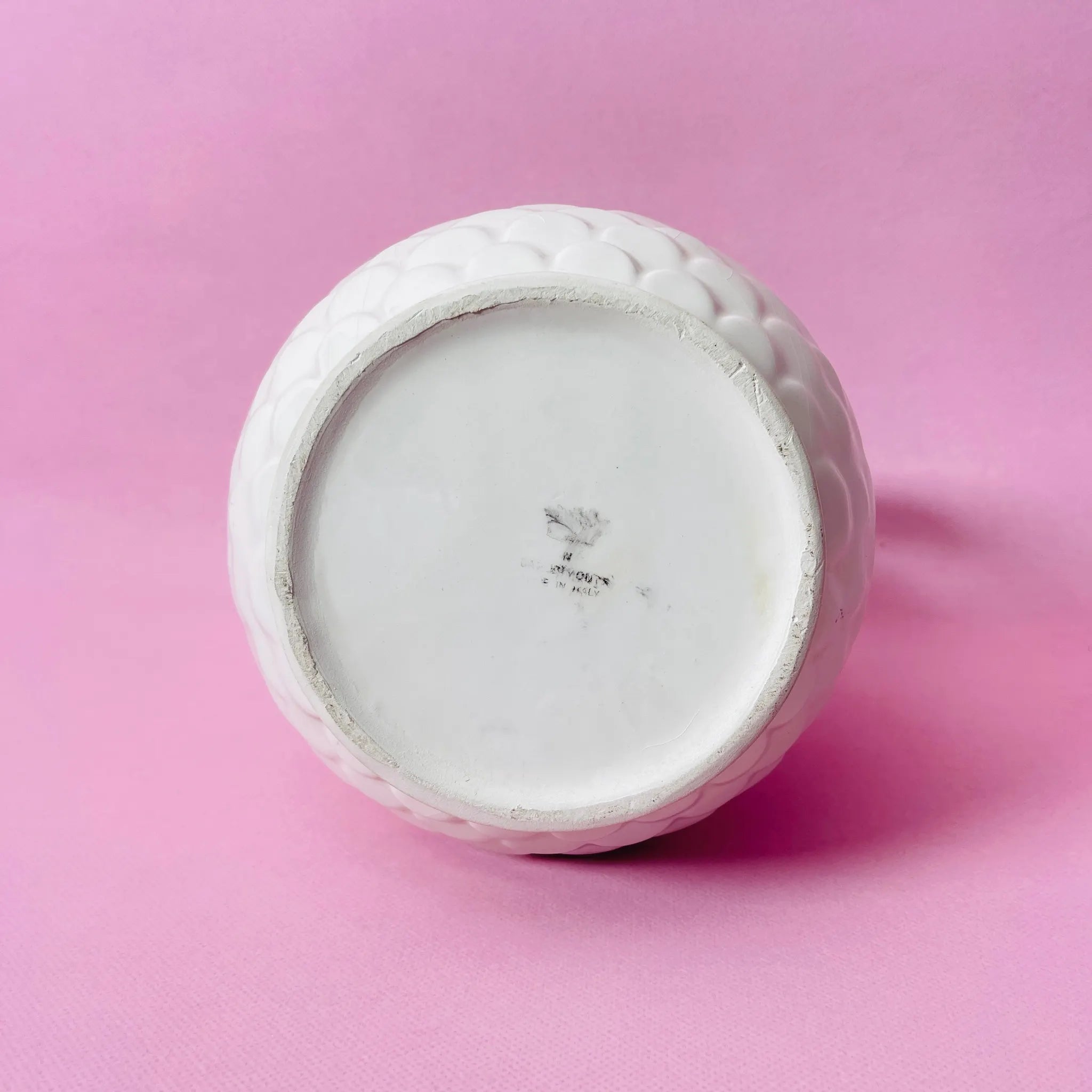 【リユース】 フラワーベース / Capodimonte(カポディモンテ) / 陶器 / イタリア / エンボス加工