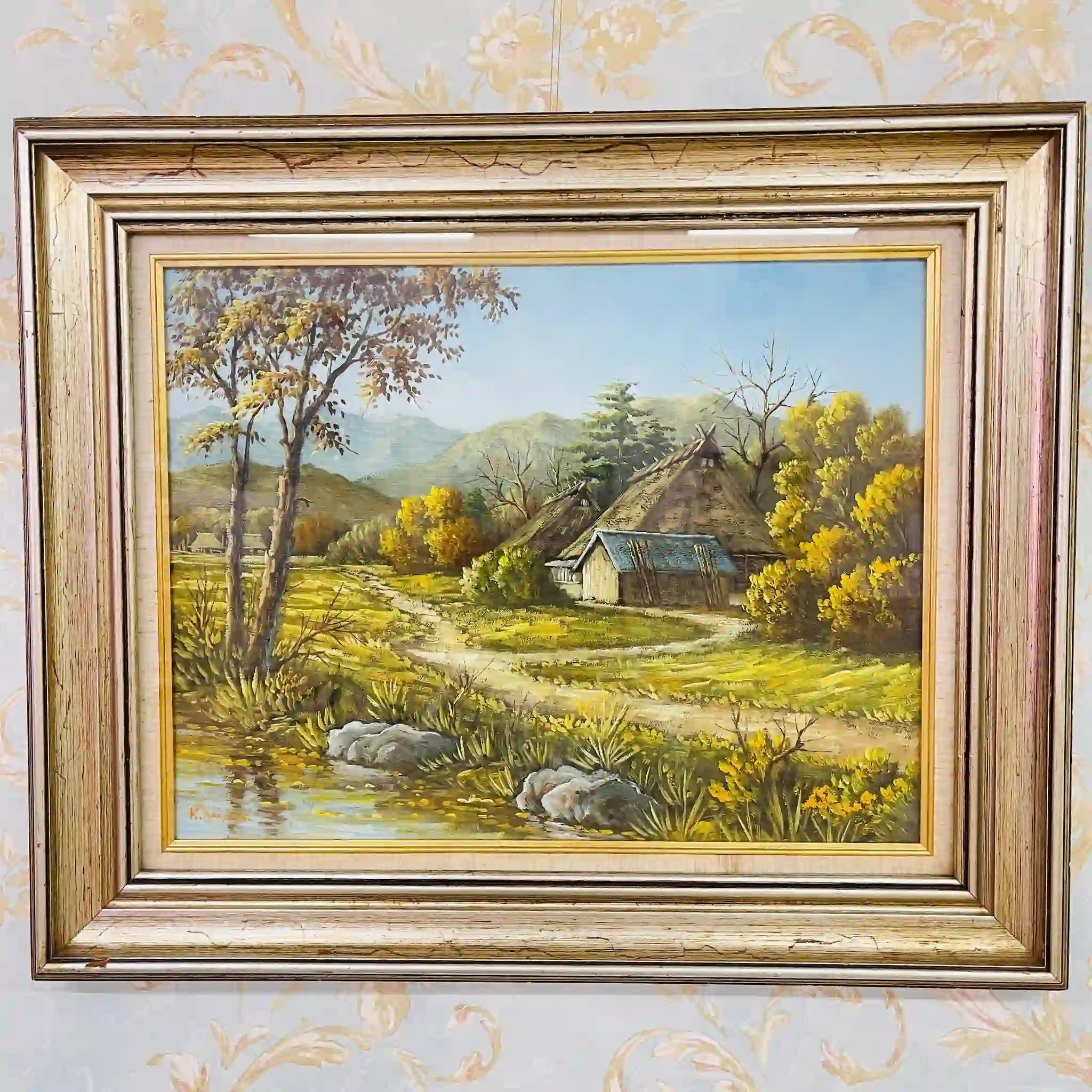 【アート/装飾品】 油絵 / 高山勝雄 / 農村風景 / 日本