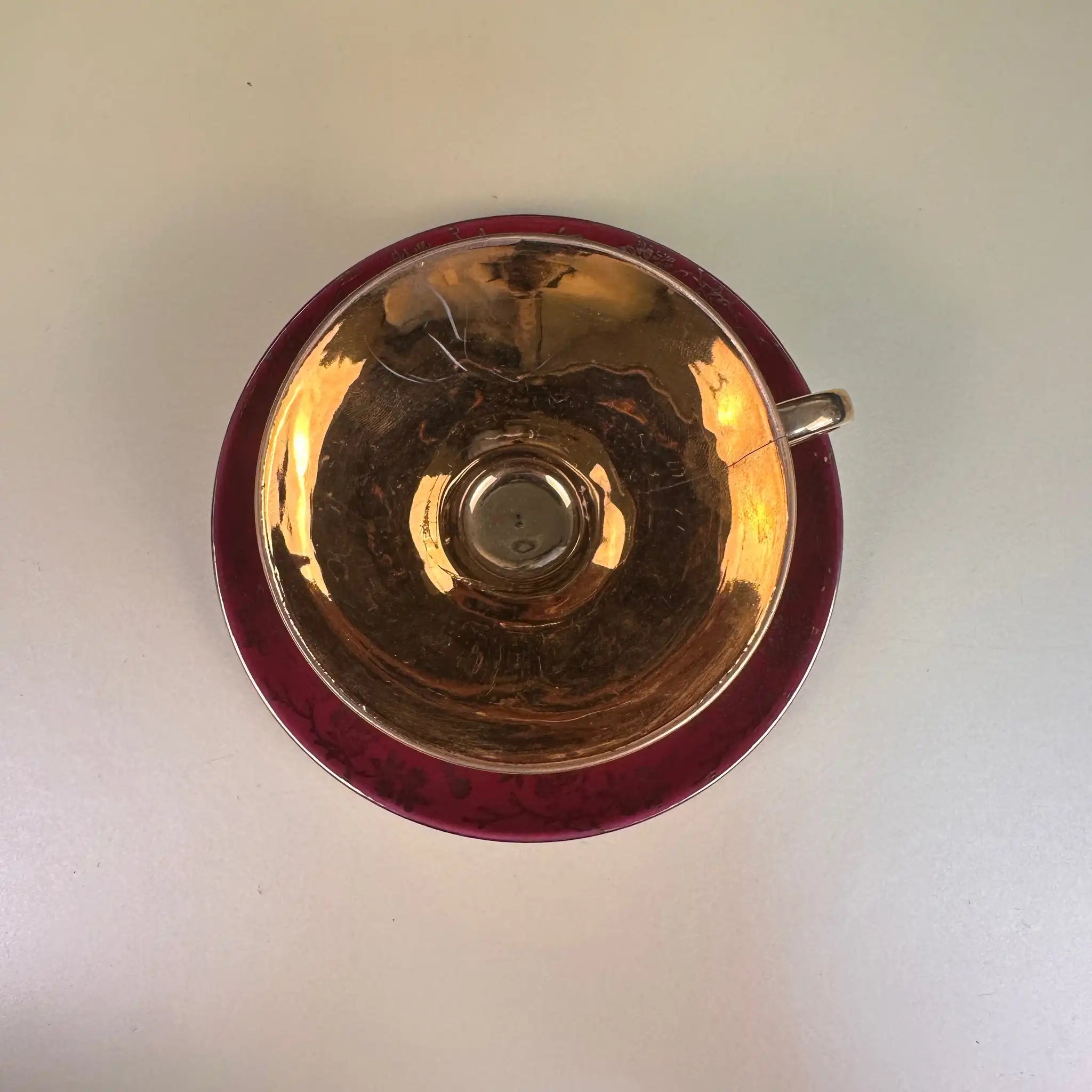 【アンティーク】 ミニティーカップ＆ソーサーセット / Bavaria(バーバリア) / Waldsassen(ヴァルトザッセン） / ドイツ / 割れ補修跡あり