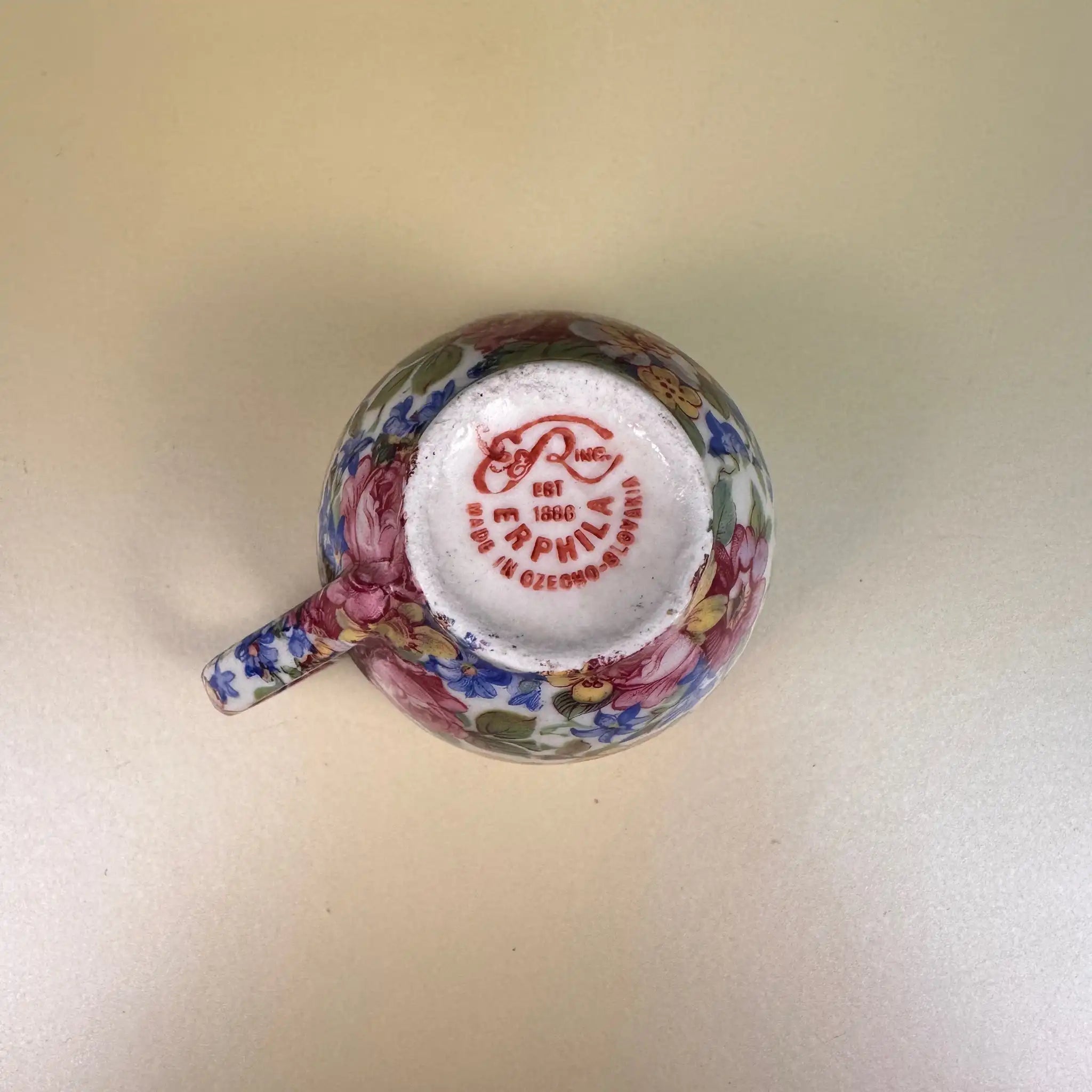 【アンティーク】 ミニティーカップ＆ソーサーセット / E＆R INC. / ポートランド / 1888年 / チェコ