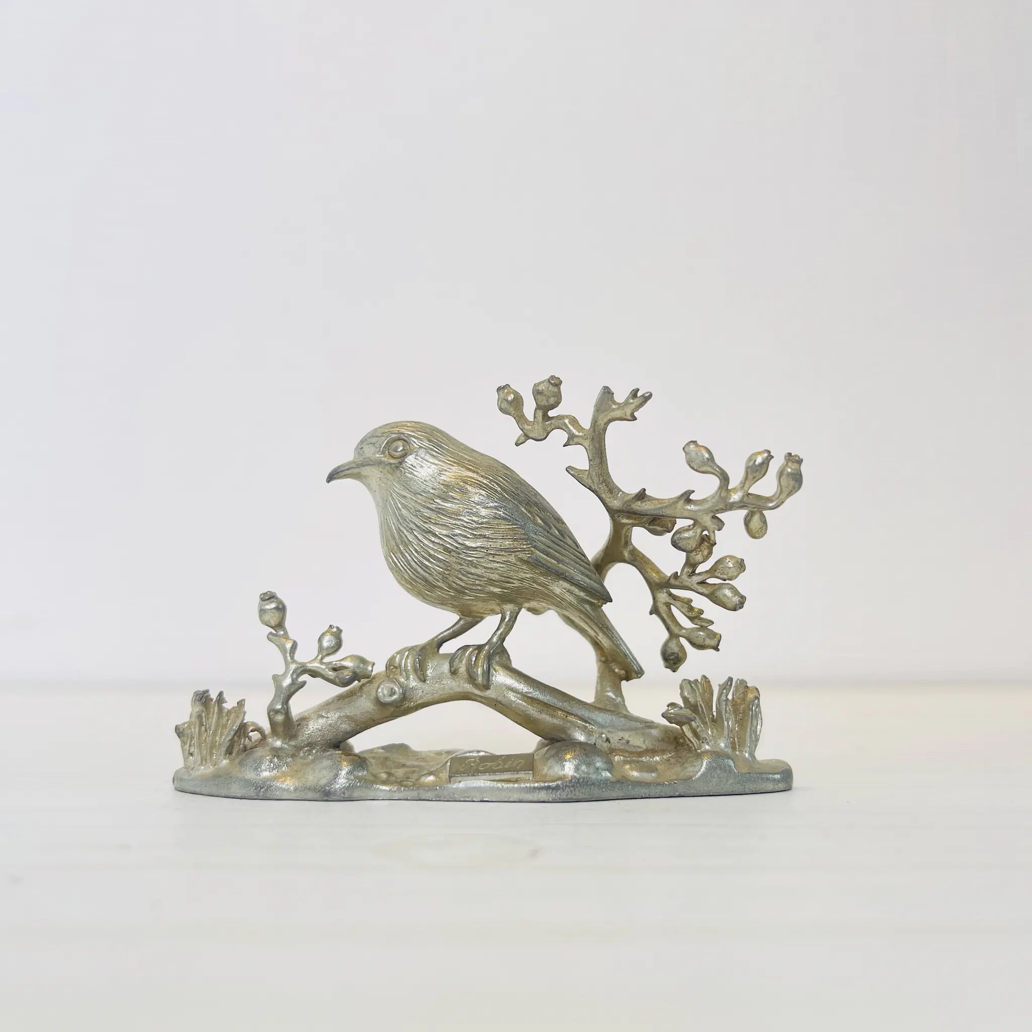 【アンティーク】 真鍮製ミニチュアフィギュア / 小鳥 / 真鍮