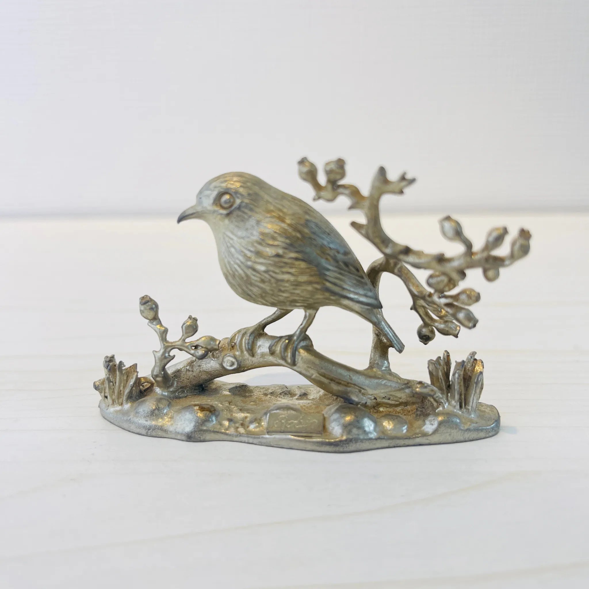 【アンティーク】 真鍮製ミニチュアフィギュア / 小鳥 / 真鍮