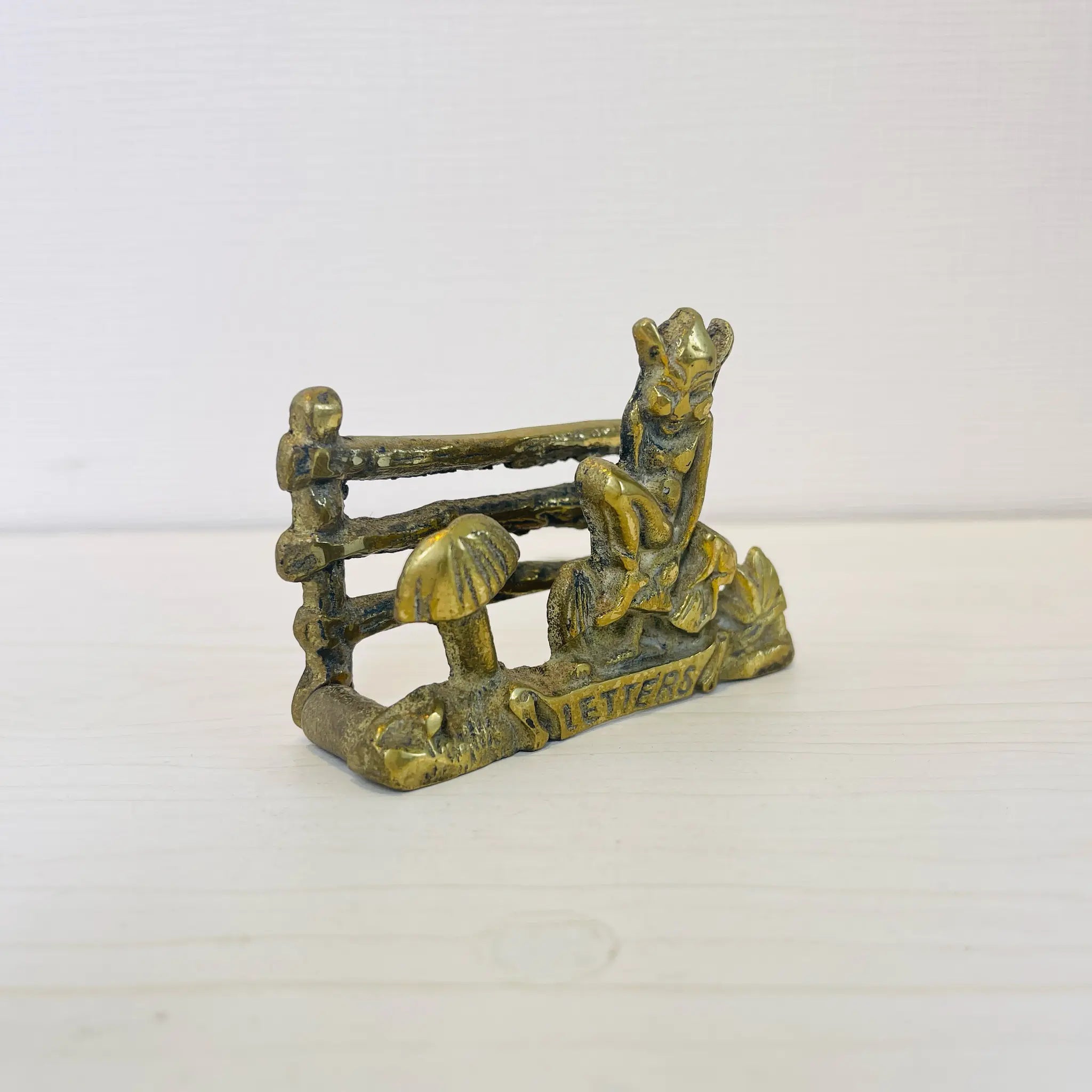 【アンティーク】 真鍮製ミニチュアフィギュア / レターラック ゴブリン / 真鍮