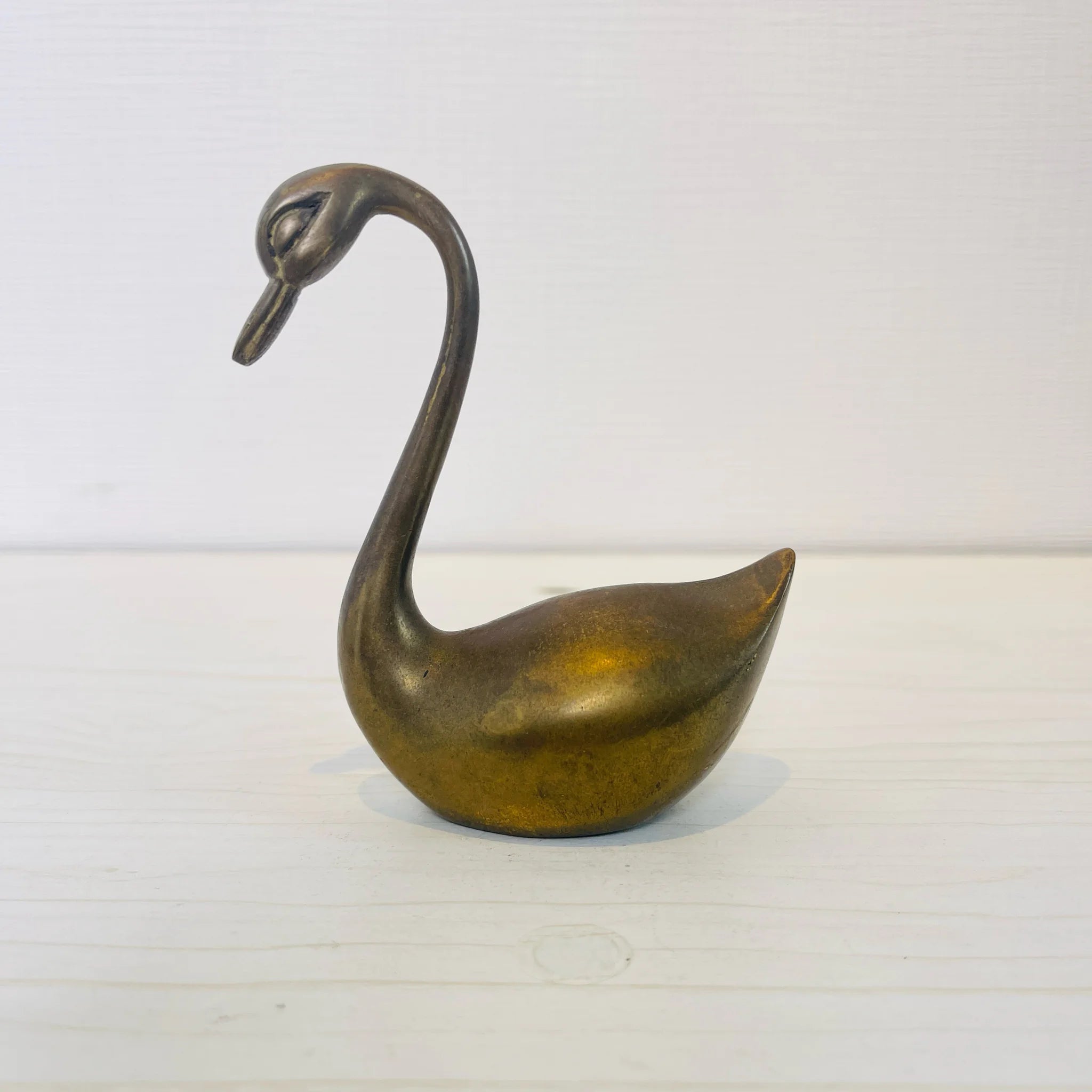 【アンティーク】 真鍮製ミニチュアフィギュア / スワン / 真鍮