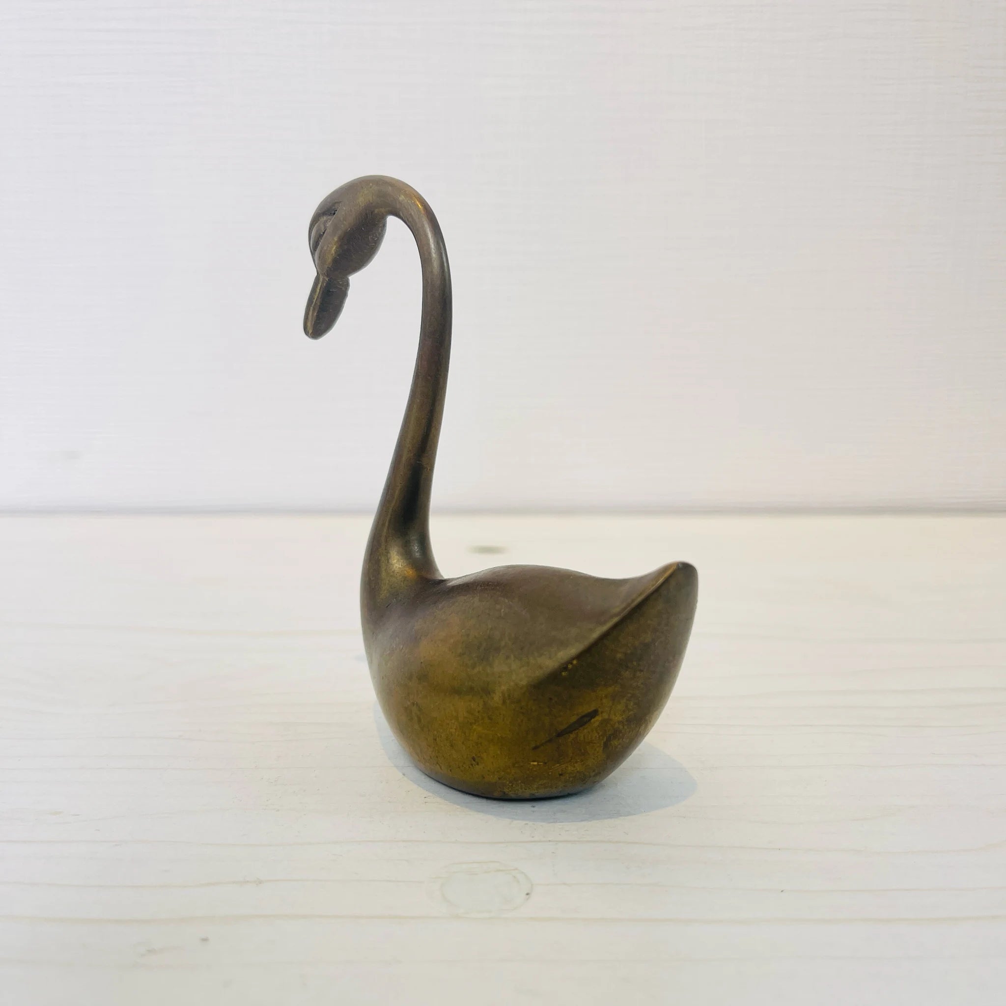 【アンティーク】 真鍮製ミニチュアフィギュア / スワン / 真鍮