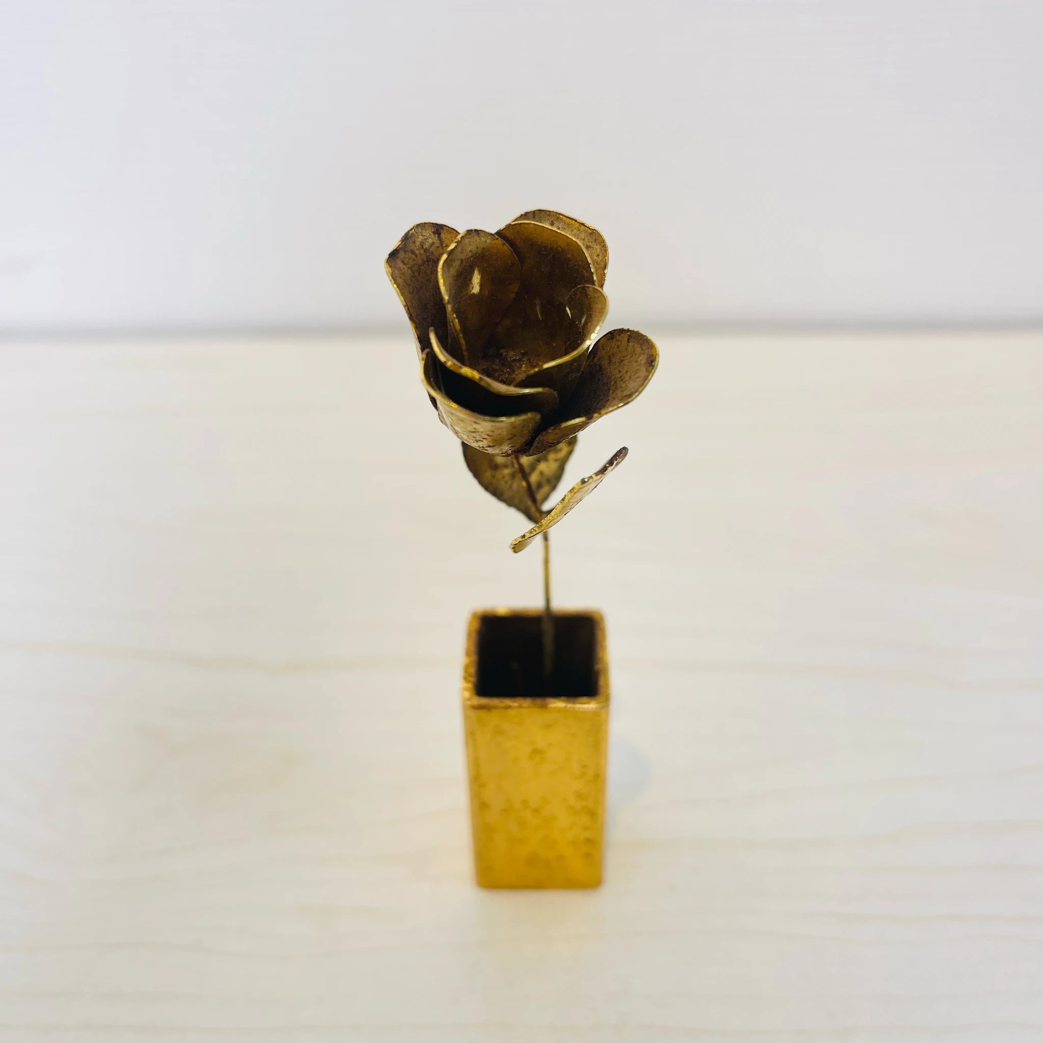 【アンティーク】 真鍮製ミニチュアフィギュア / バラ / 真鍮