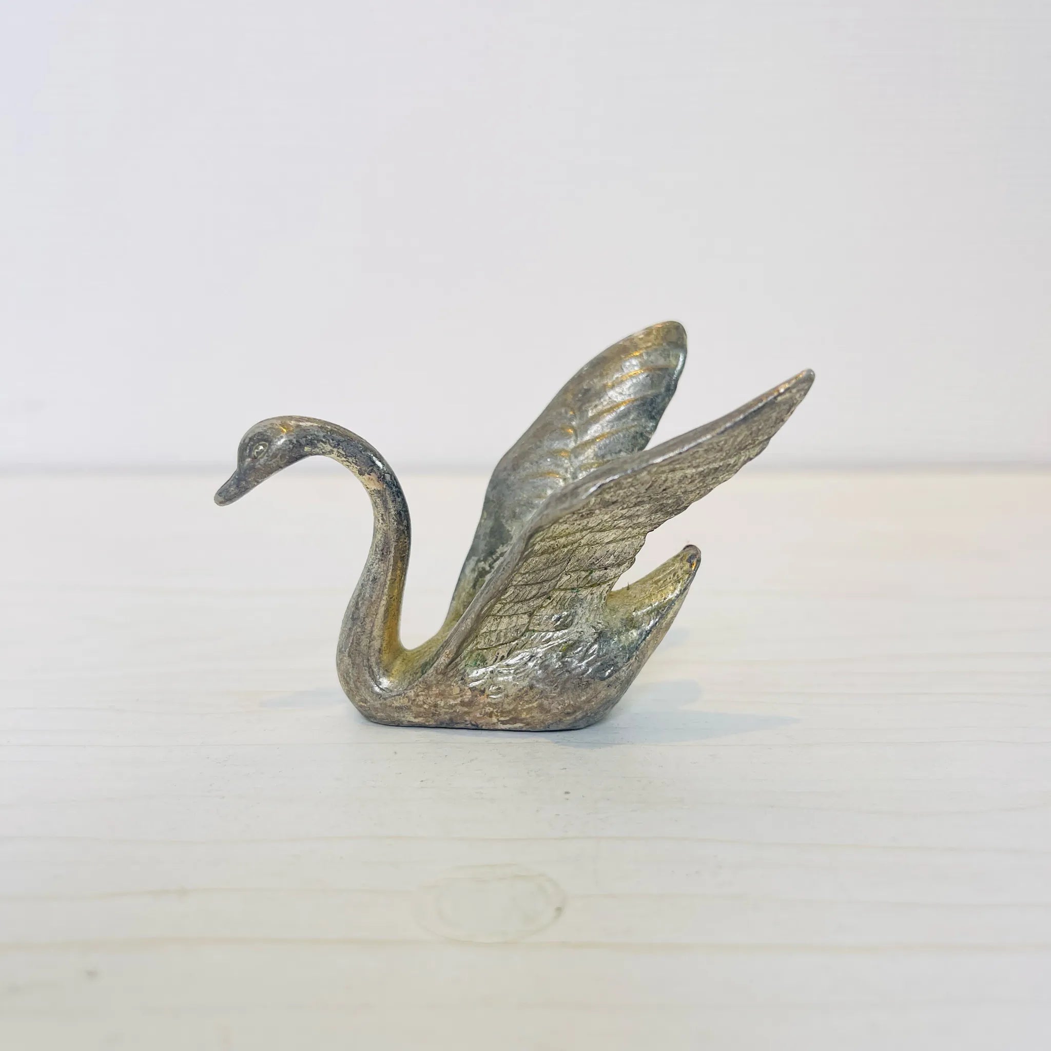 【アンティーク】 真鍮製ミニチュアフィギュア / スワン / 真鍮