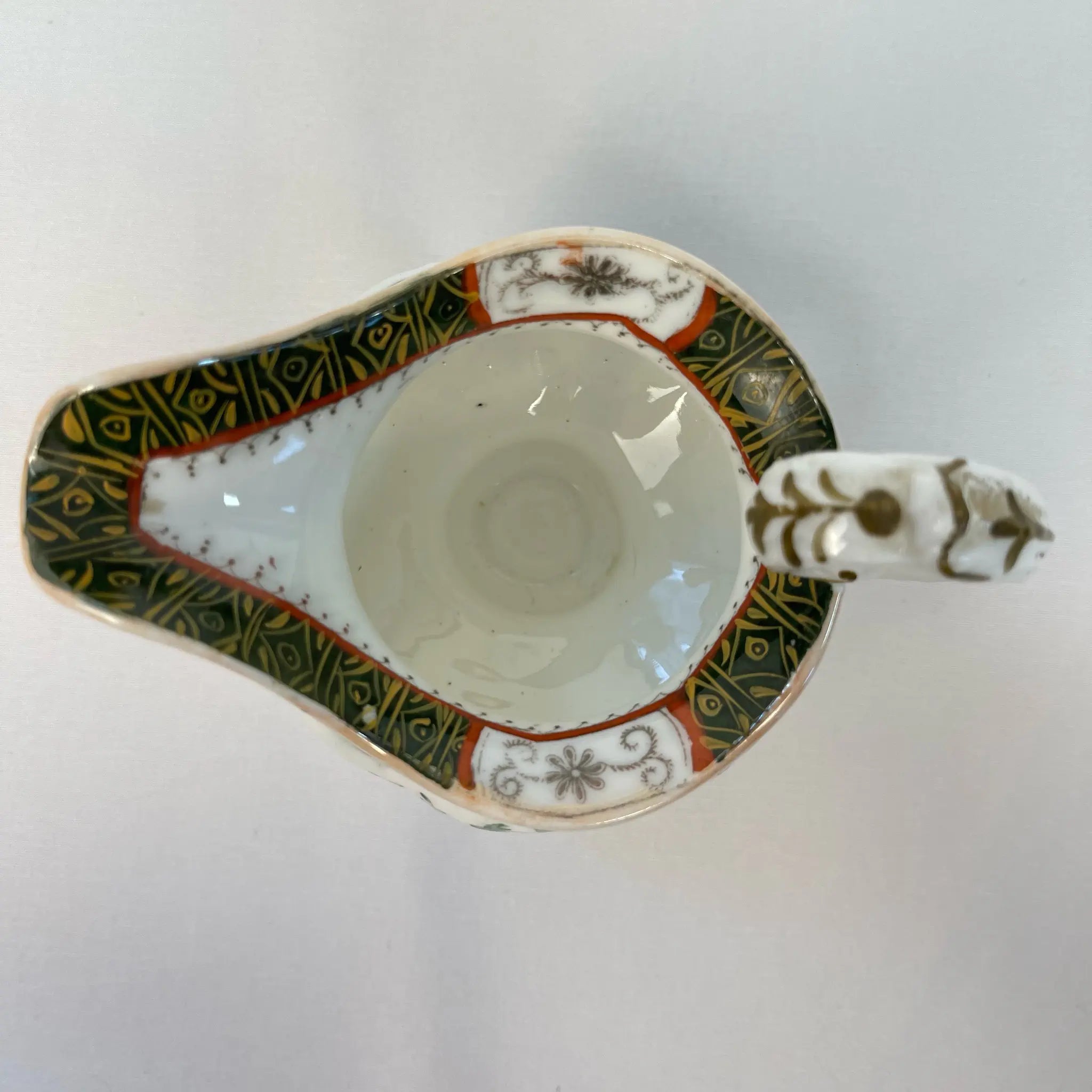 【アンティーク】 ミルクピッチャー / ビクトリアン様式 / 19世紀 / イギリス / Famille Rose(ファミーユ・ローズ)モチーフ