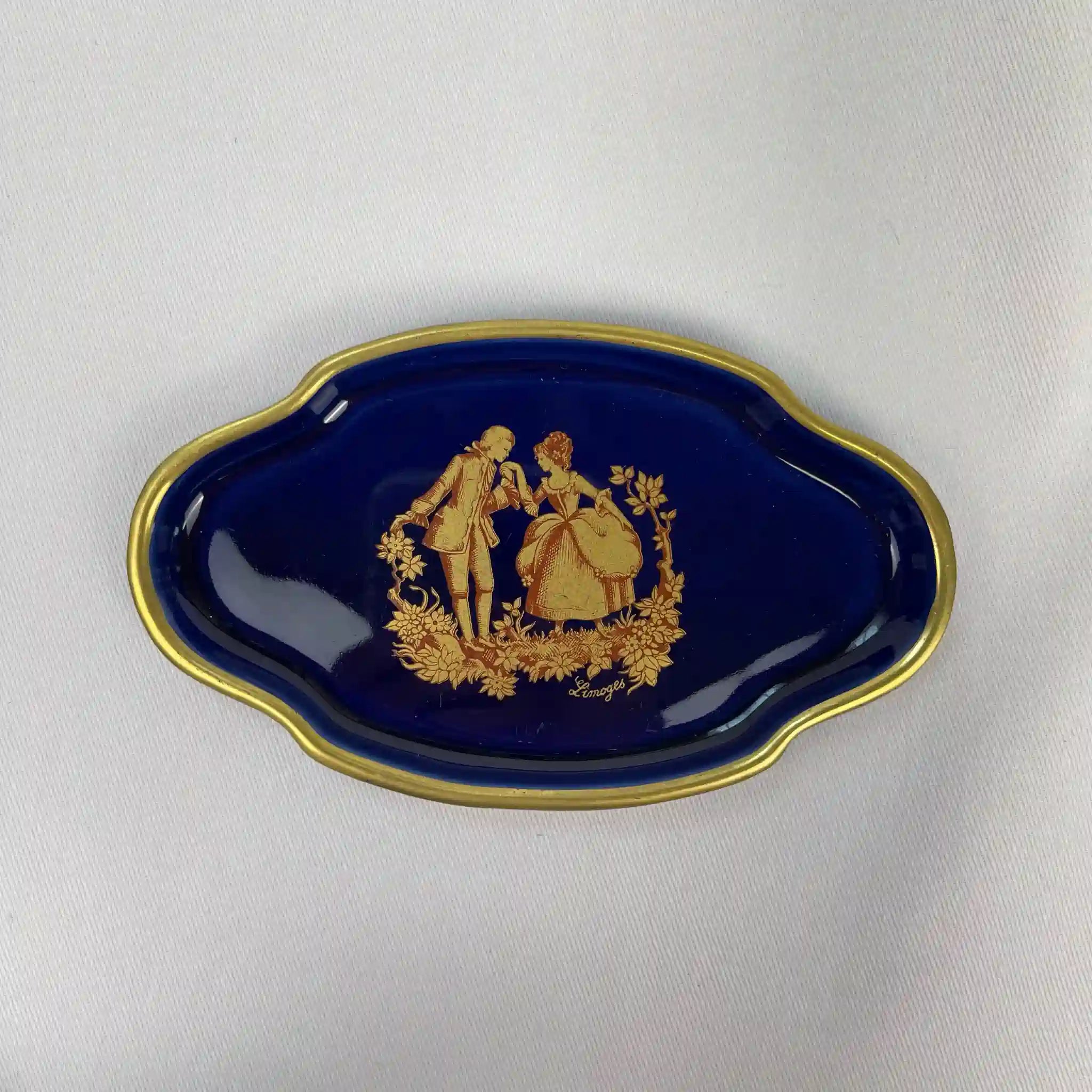 【アンティーク】 プレート(小皿) / Limoges Castel(リモージュ・カステル) / フランス / ヴィネット模様