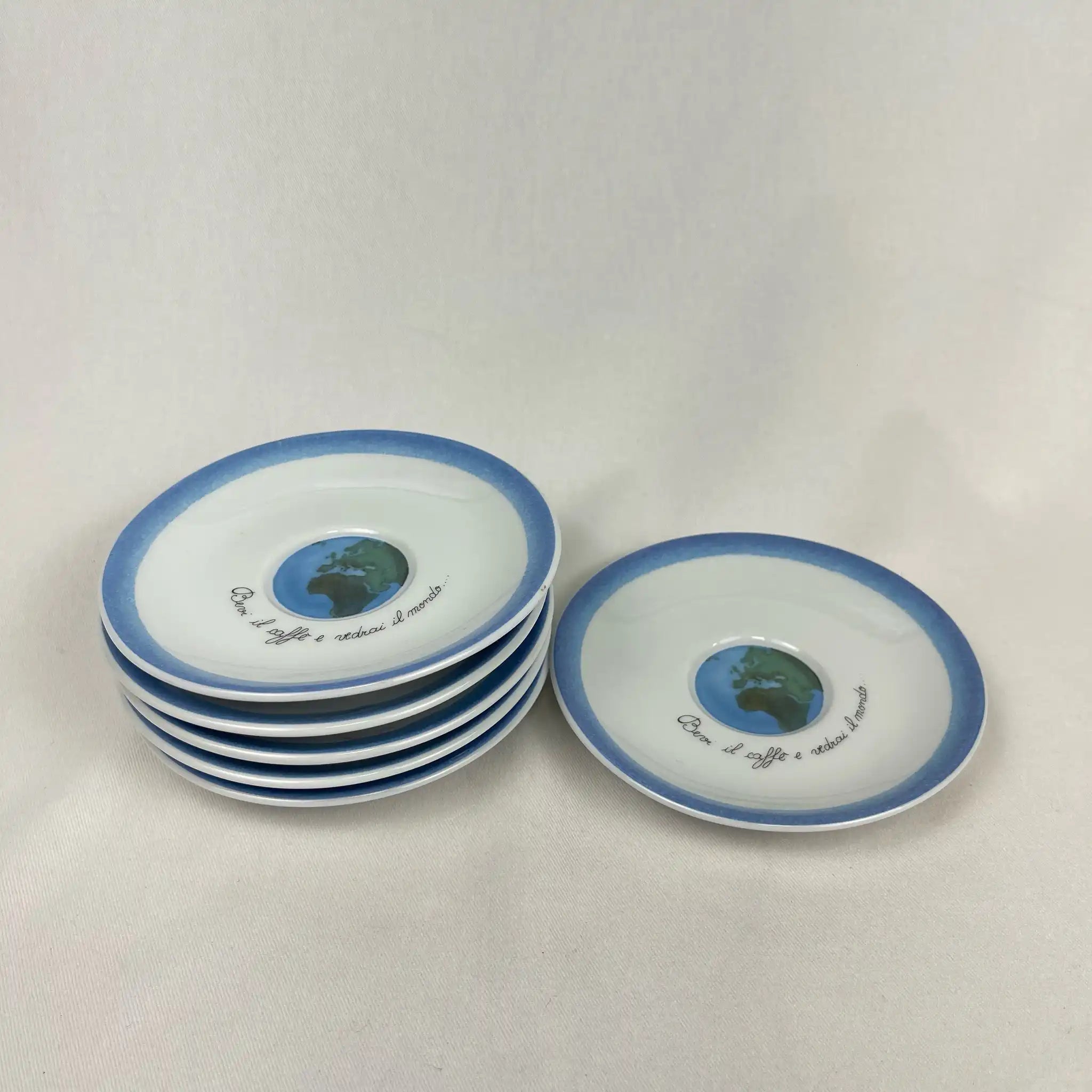 【アンティーク】 陶器皿 地球 6点セット