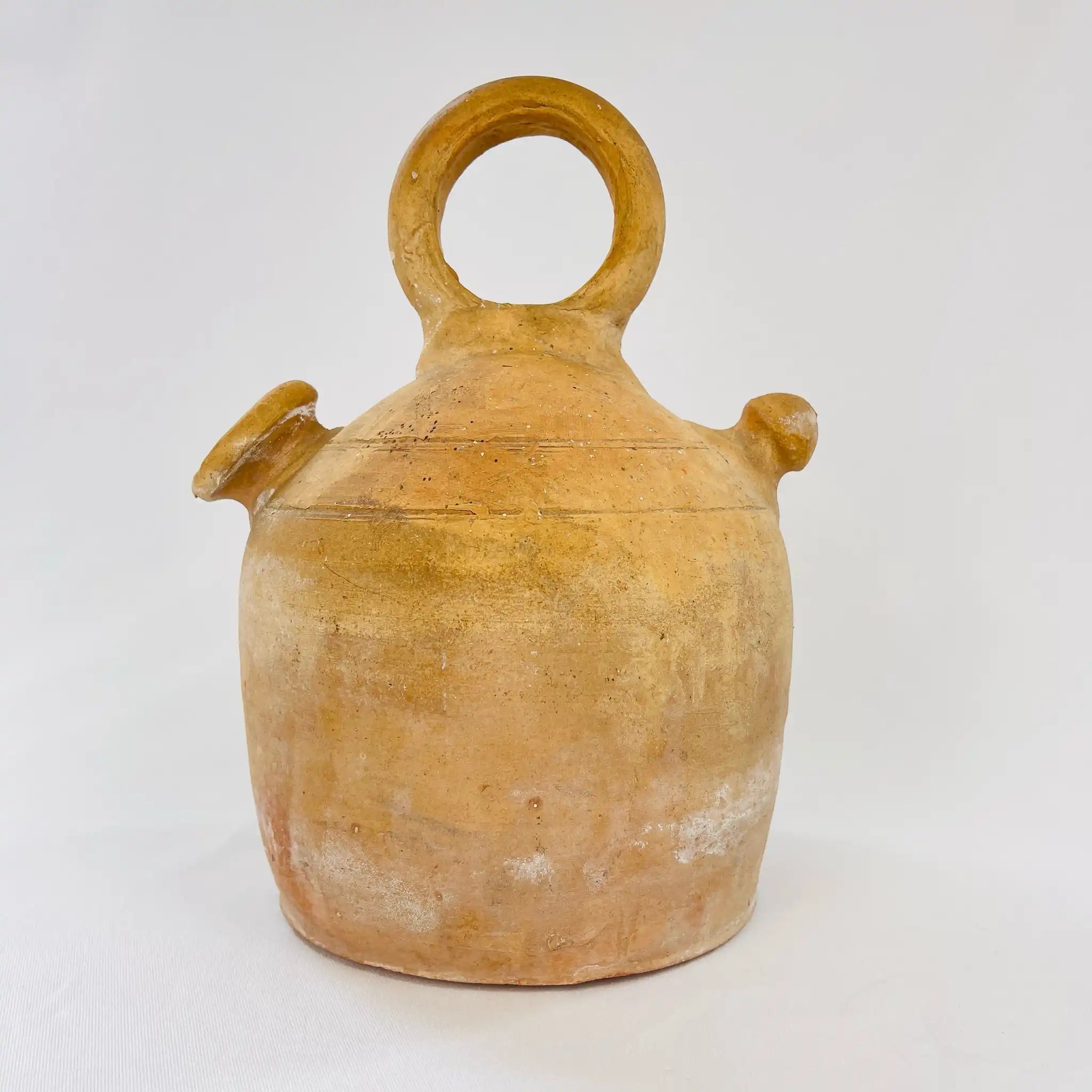 【アンティーク】 ボティホ 丸持ち手 / スペイン伝統工芸 / イギリス